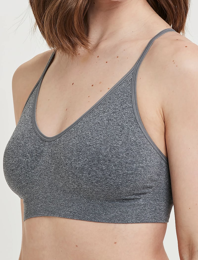 Decoy - DECOY bra top w/narrow straps - toppiliivit - grey - 0
