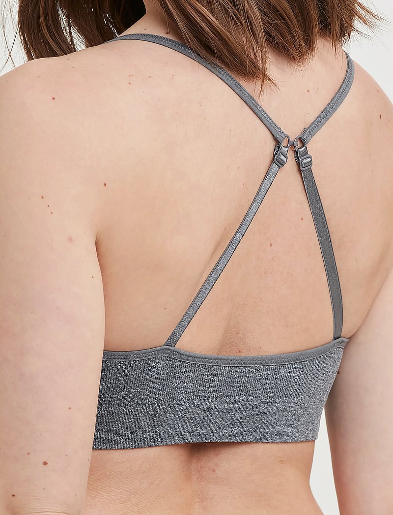 Decoy - DECOY bra top w/narrow straps - toppiliivit - grey - 5