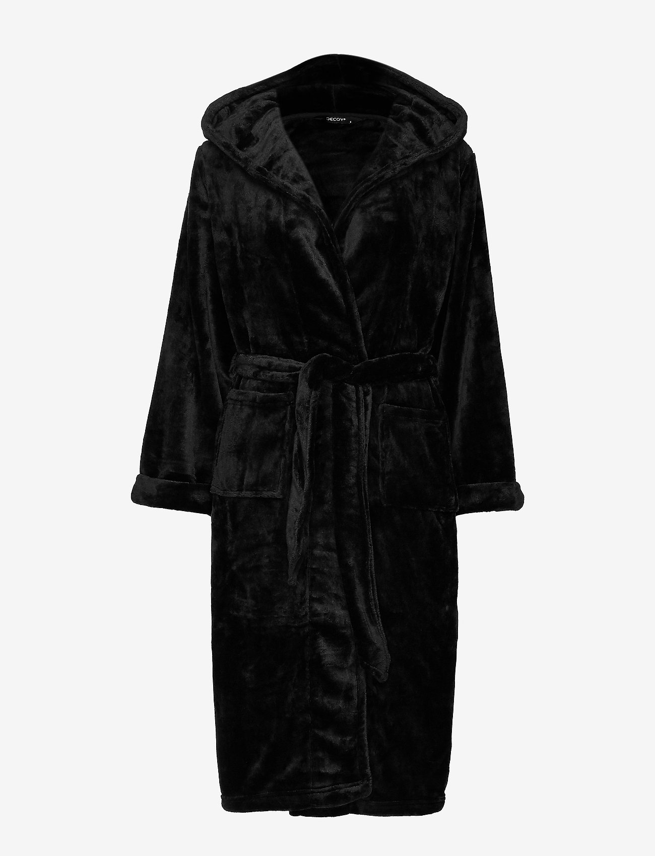 Decoy - DECOY long robe w/hood - plus size - svart - 0