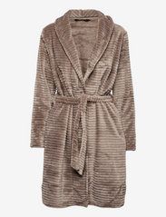 Decoy - DECOY short robe w/stripes - geburtstagsgeschenke - brun - 0