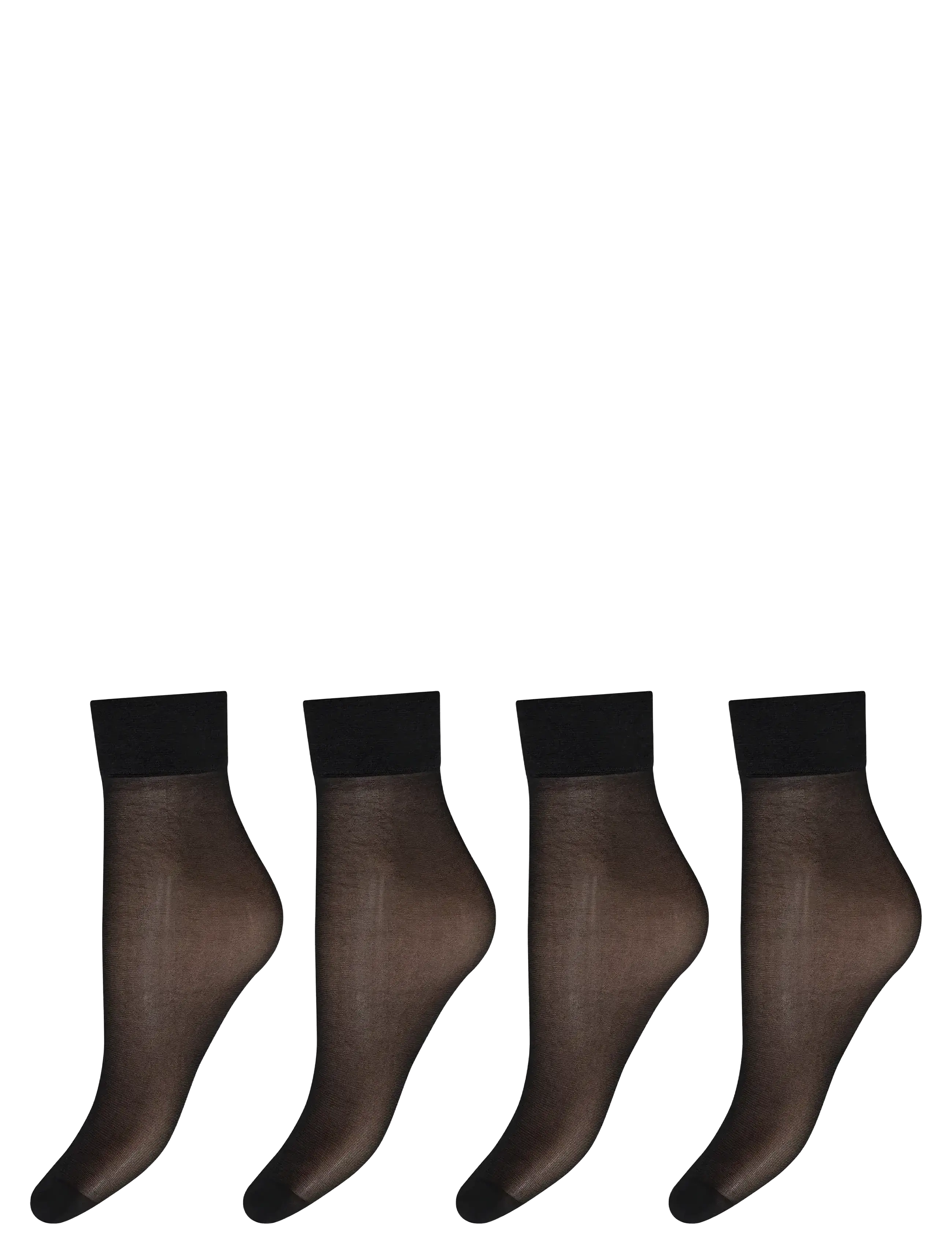 Decoy Silklook Ankle 4-Pack, ONE SIZ, Socks, Schwarz - Footies-ankle Frauen