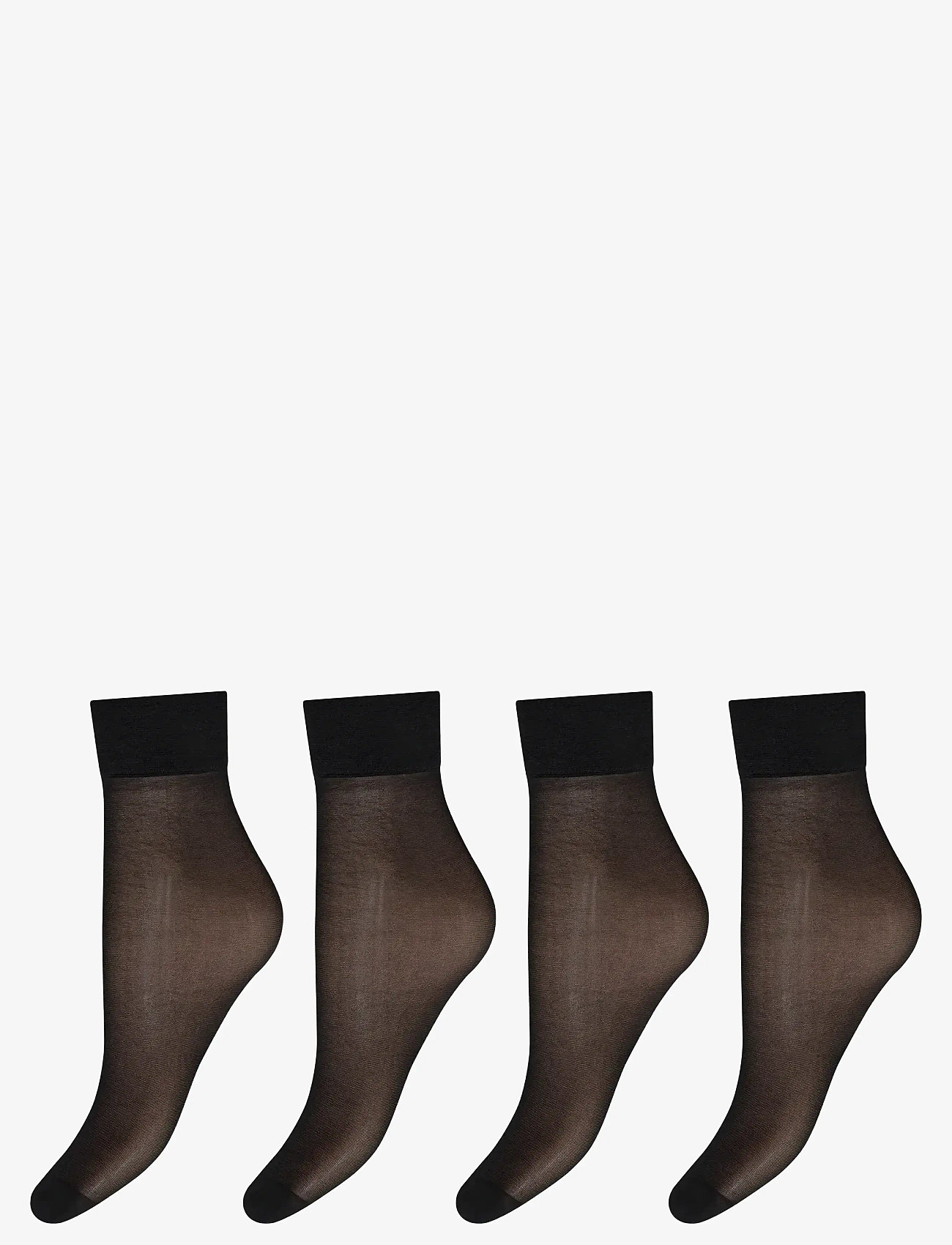 Decoy - DECOY silklook ankle 4-pack - ankelstrumpor - black - 0