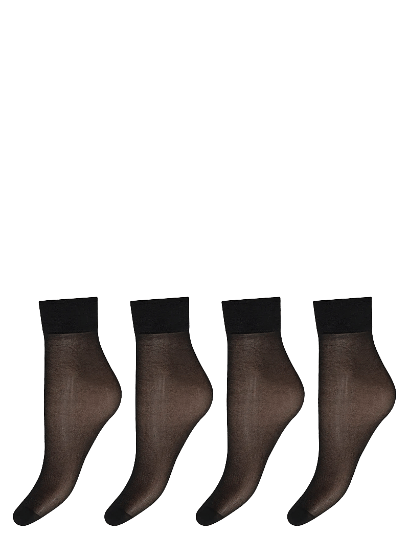 Decoy - DECOY silklook ankle 4-pack - ankelstrumpor - black - 0