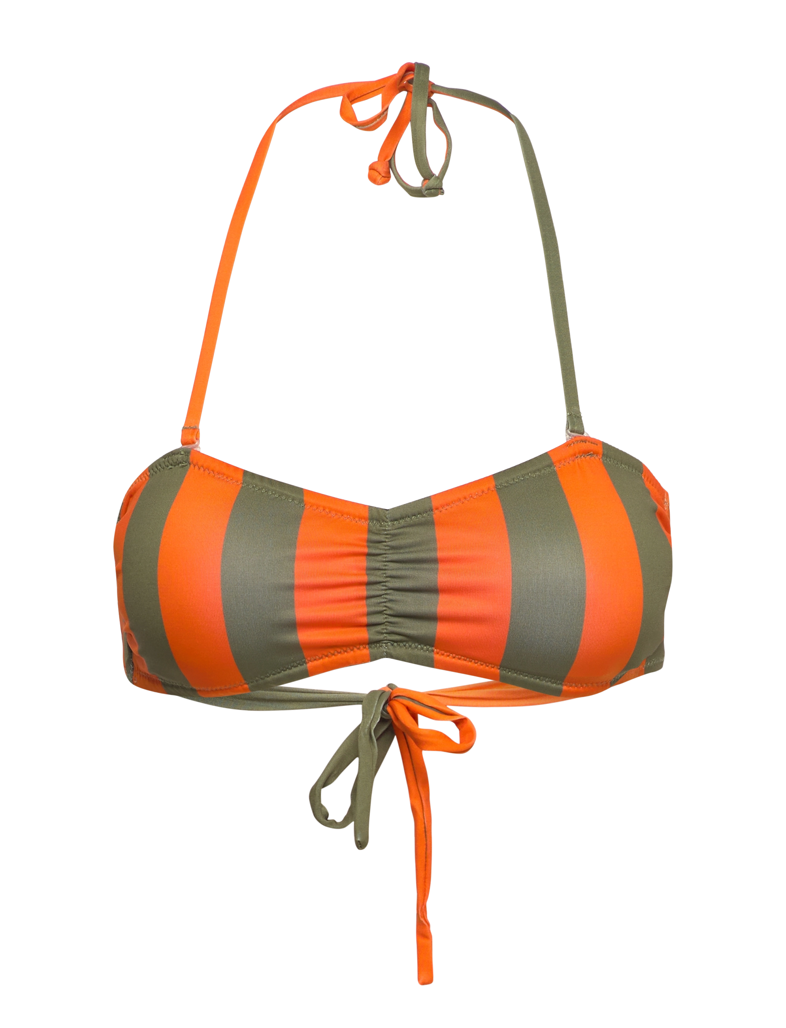 DEDICATED Bikini Oberteil Kovik Big Stripes Orange Patterned - XS - Damen