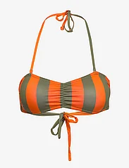 DEDICATED - Bikini Top Kovik Big Stripes Orange - bikinien bandeauyläosat - orange - 0