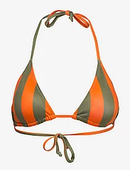 DEDICATED - Bikini Top Sandnes Big Stripes Orange - bikinien kolmioyläosat - orange - 0