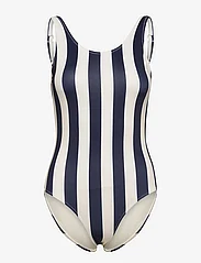 DEDICATED - Sport Swimsuit Rana Big Stripes Navy - badedragter - black iris - 0