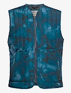 Quilted Vest Avesta Abstract Ink - BLUE