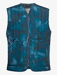 DEDICATED - Quilted Vest Avesta Abstract Ink - vesten - blue - 0