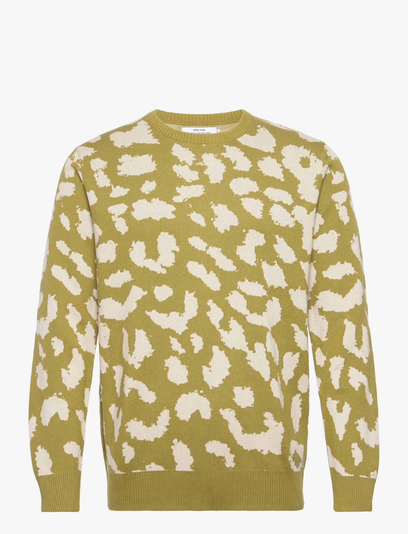 DEDICATED - Sweater Mora Leopard - knitted round necks - green moss - 0