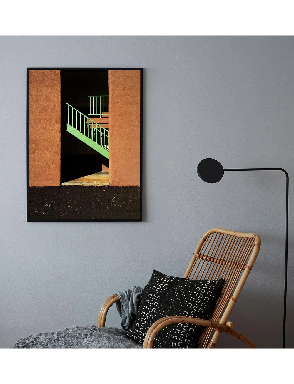 Democratic Gallery - Poster Staircase in Sunlight - fotokonst - orange - 1