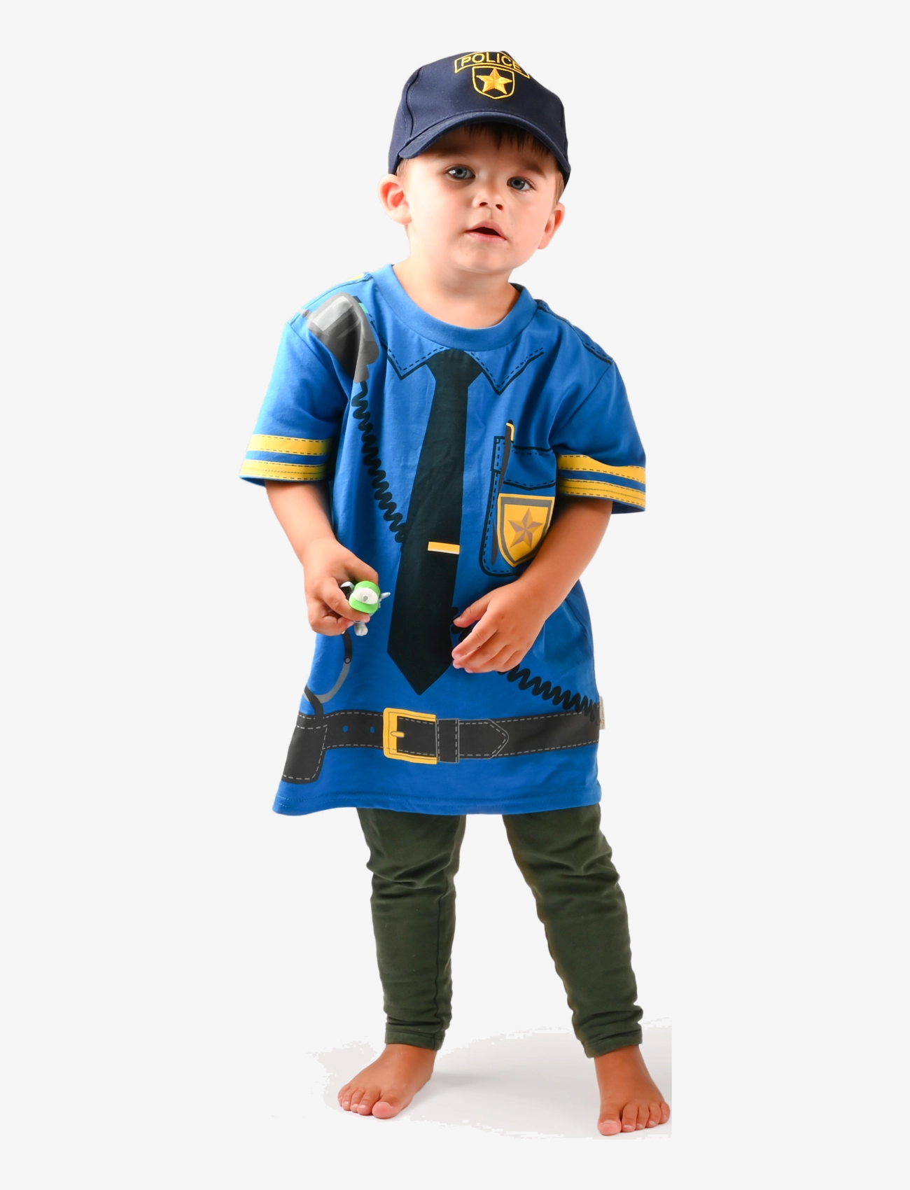 DEN GODA FEN Police T-Shirt Blau - 122/128 - Kinder