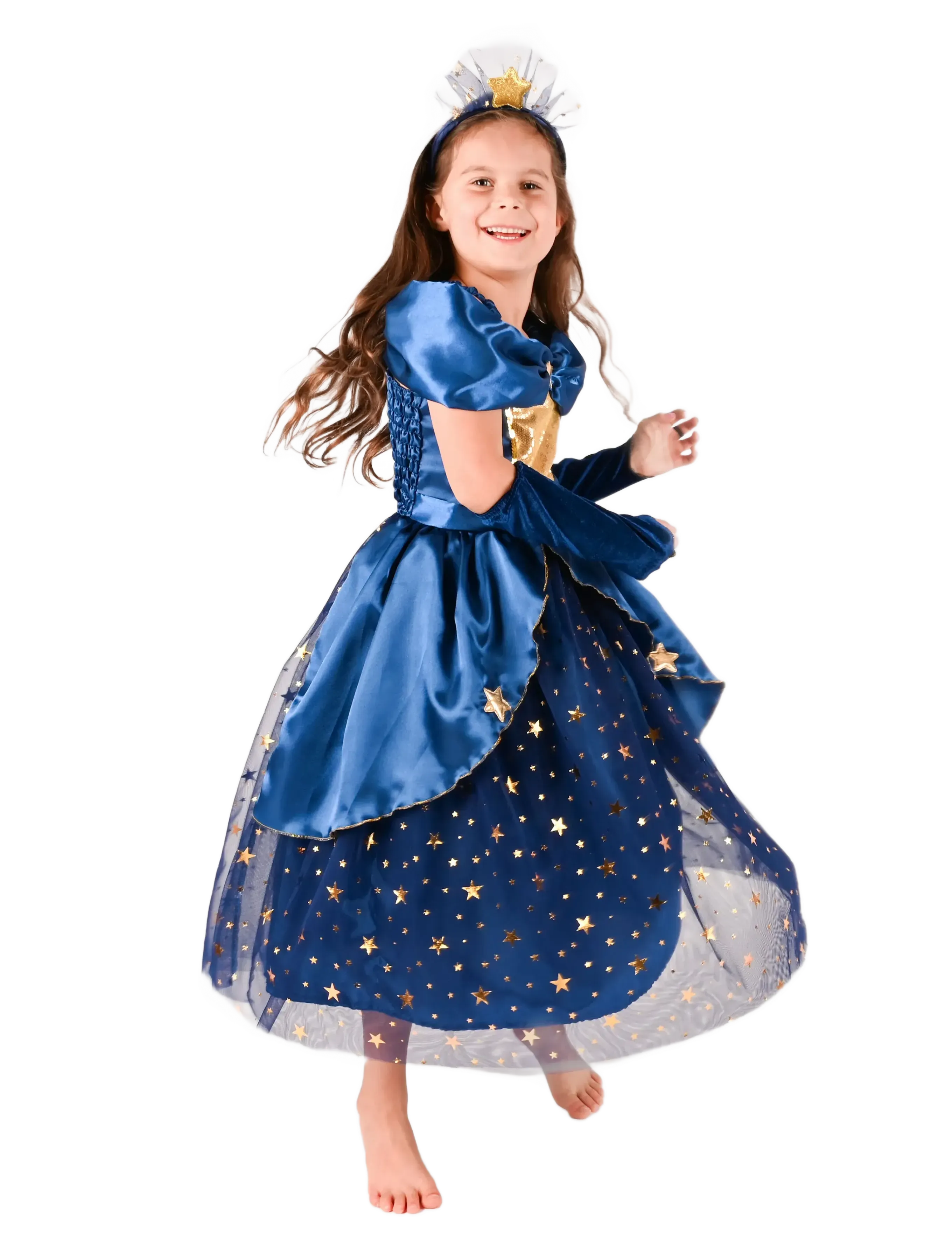 Den goda fen Star Princess Dress, Børn, Character Costumes, Blå, Str: 98/104