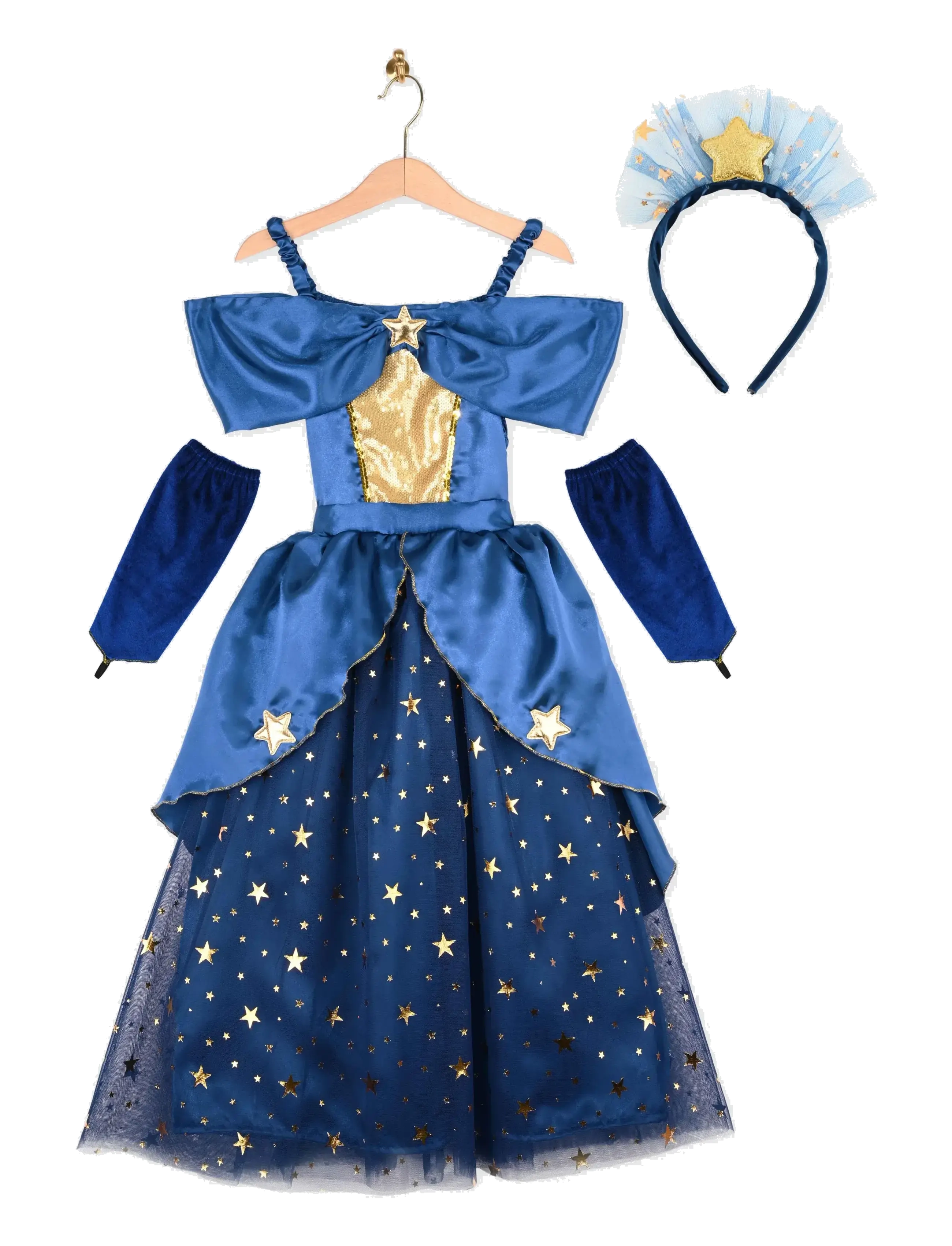 DEN GODA FEN Star Princess Kleid Blau - 110/116 - Kinder