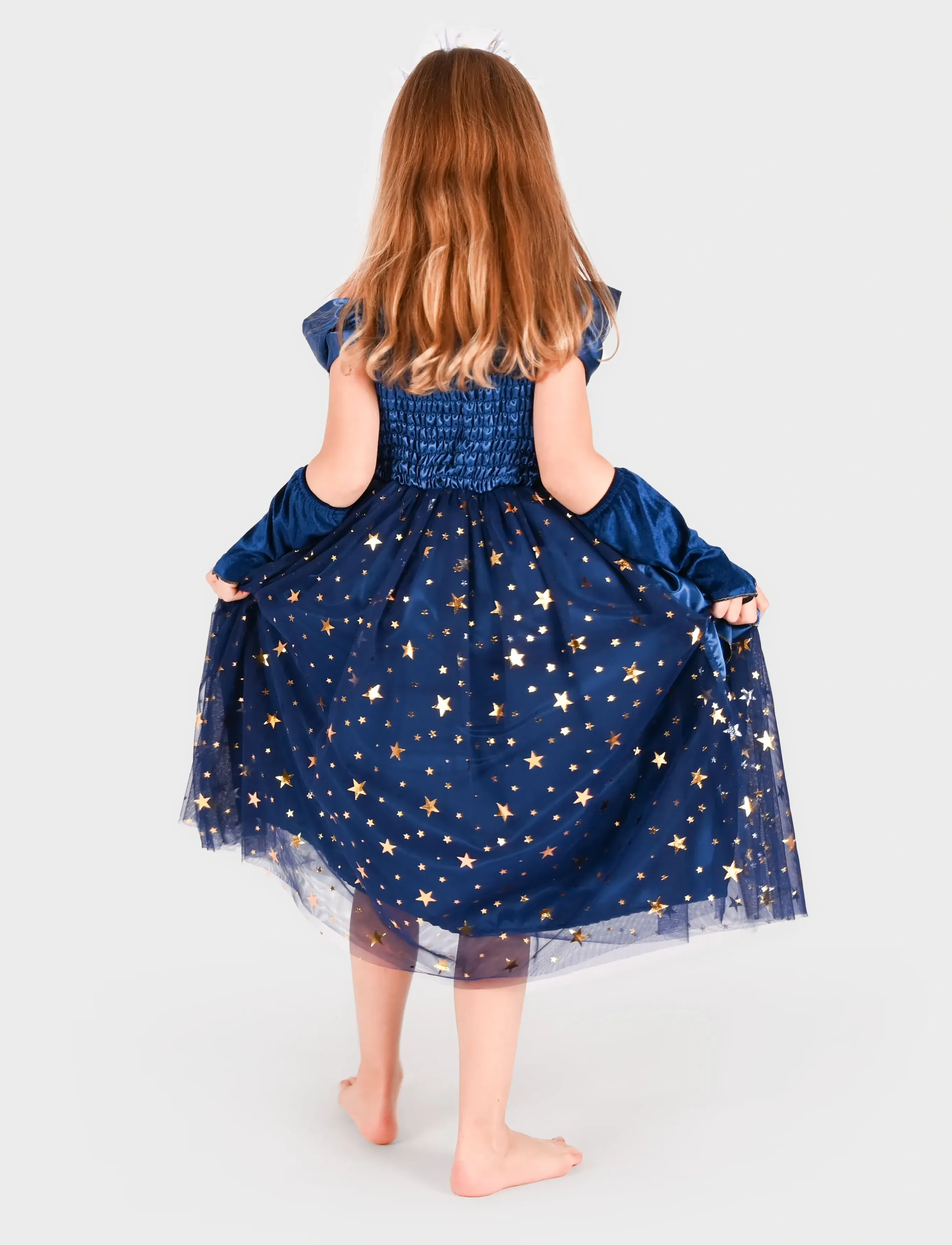 Den goda fen Star Princess Dress, 110/116, Blue, Kostumer Og Tilbehør > Karakterkostumer, Børn