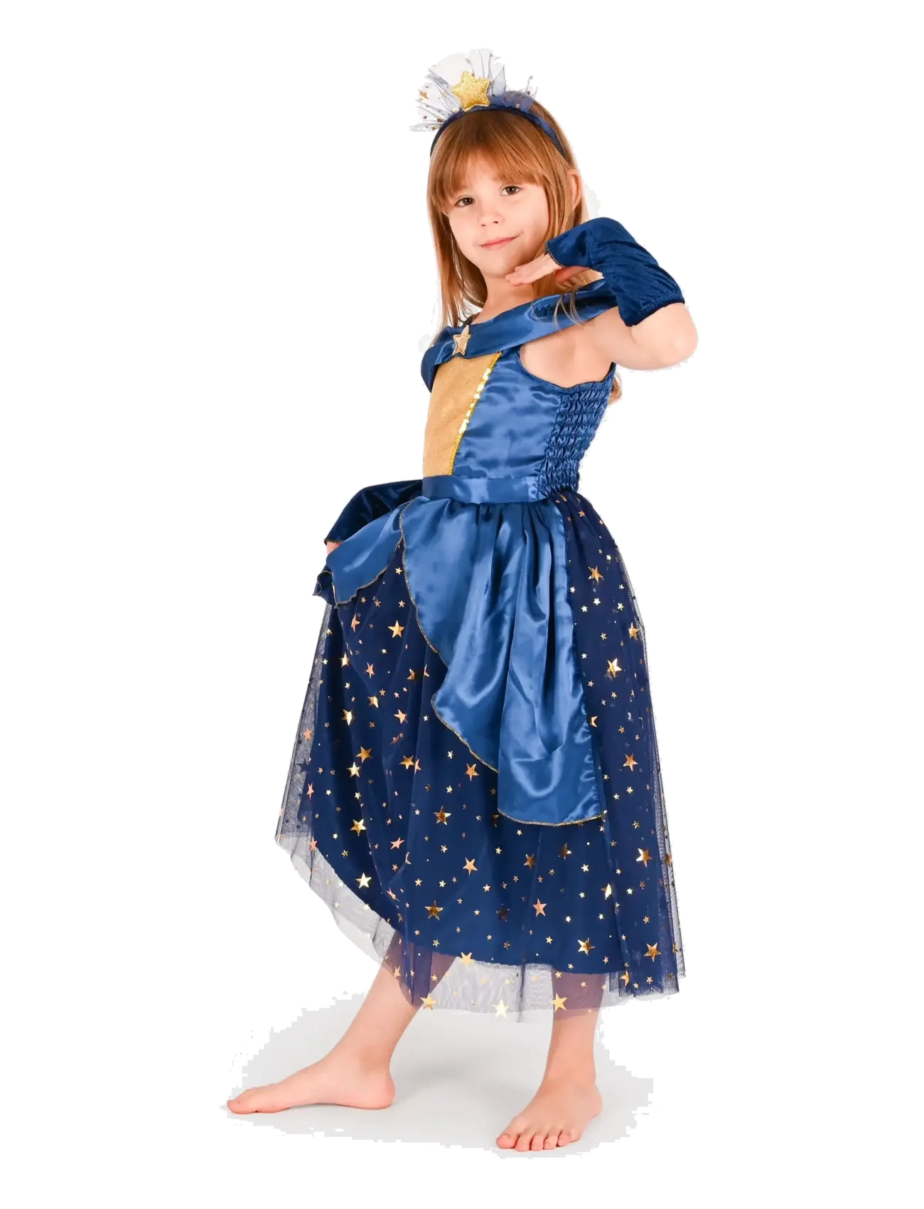 DEN GODA FEN Star Princess Kleid Blau - 122/128 - Kinder