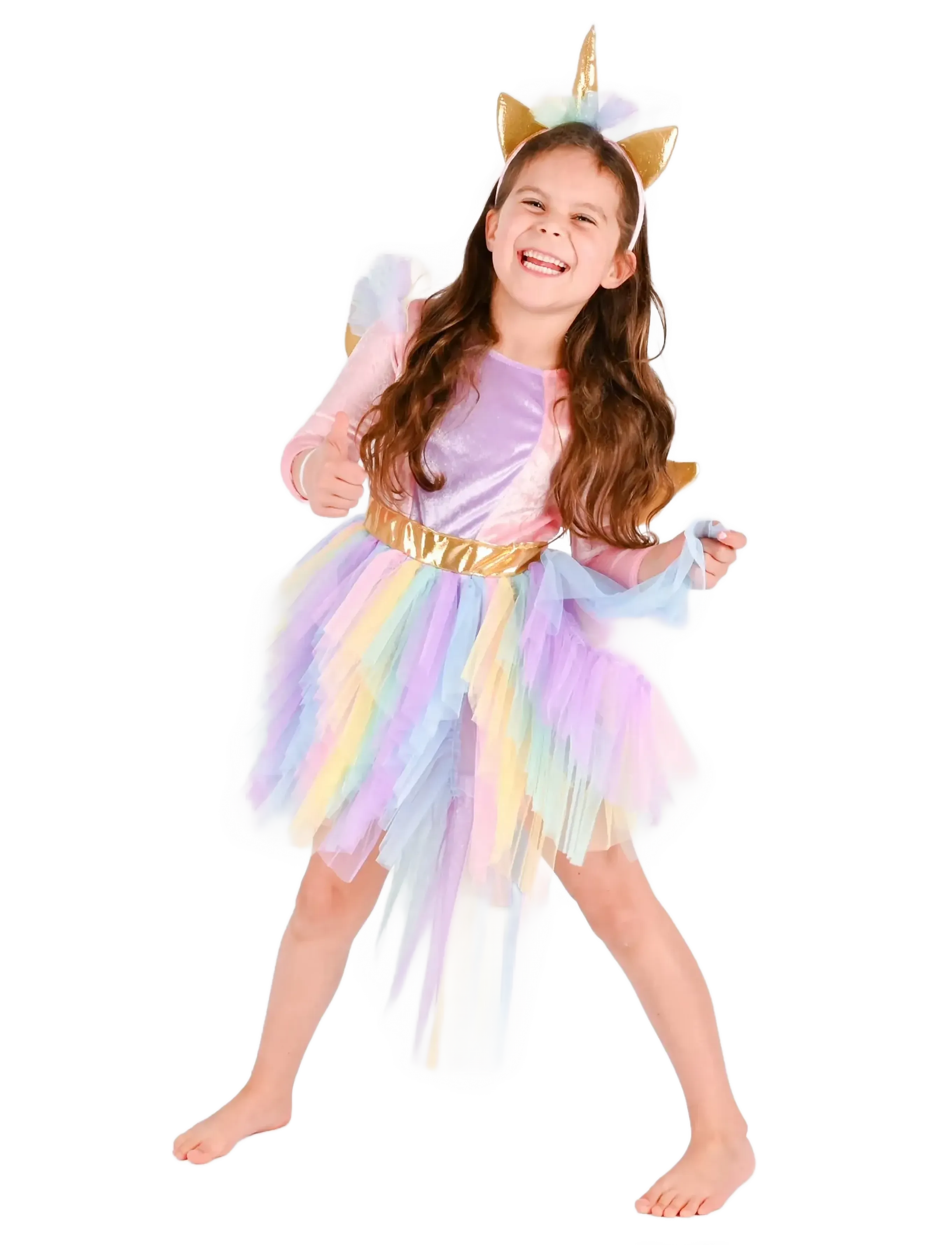 Den goda fen Dress Unicorn W Diadem, Børn, Character Costumes, Pink, Str: 110/116