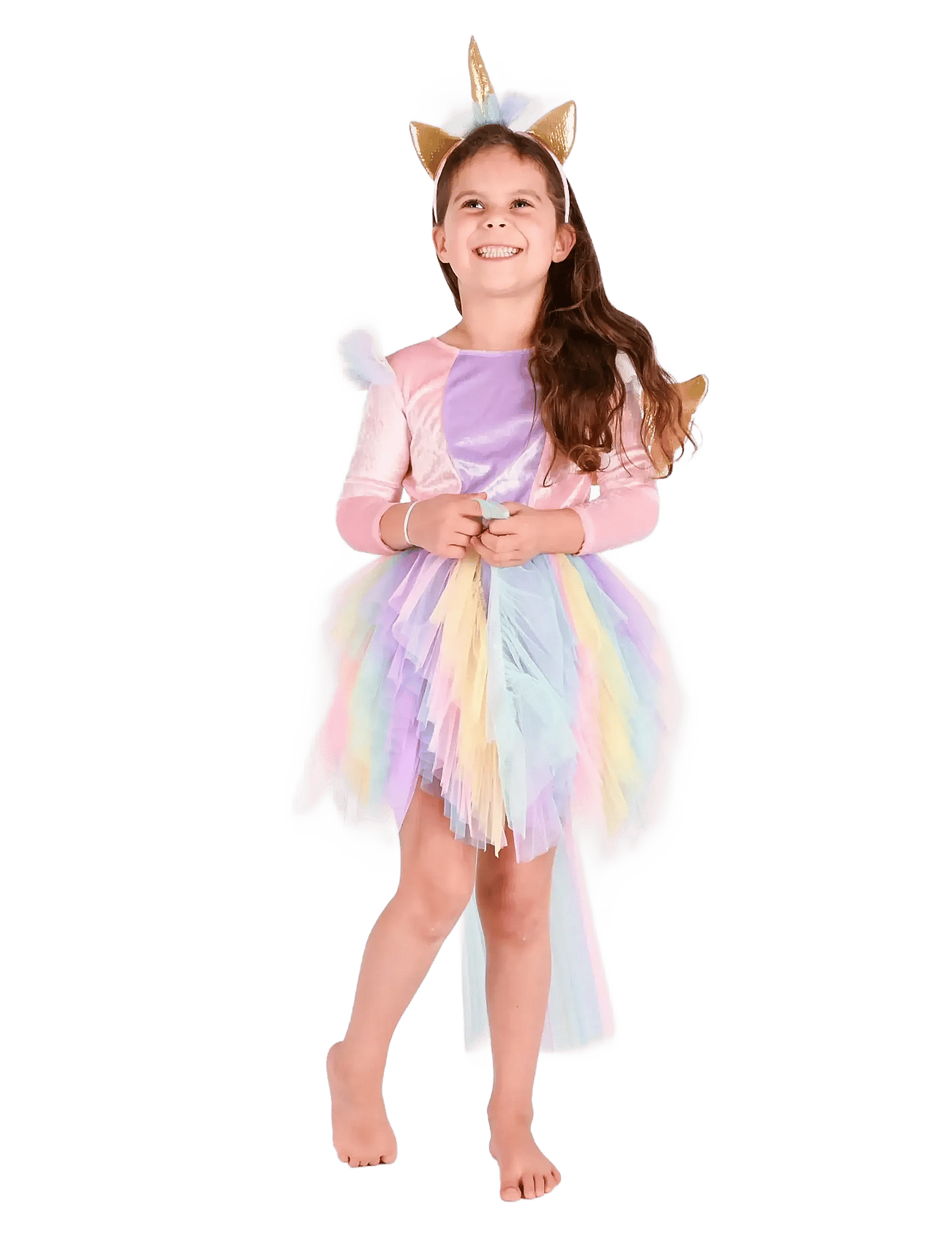 DRESS UNICORN w DIADEM - MULTICOLOUR