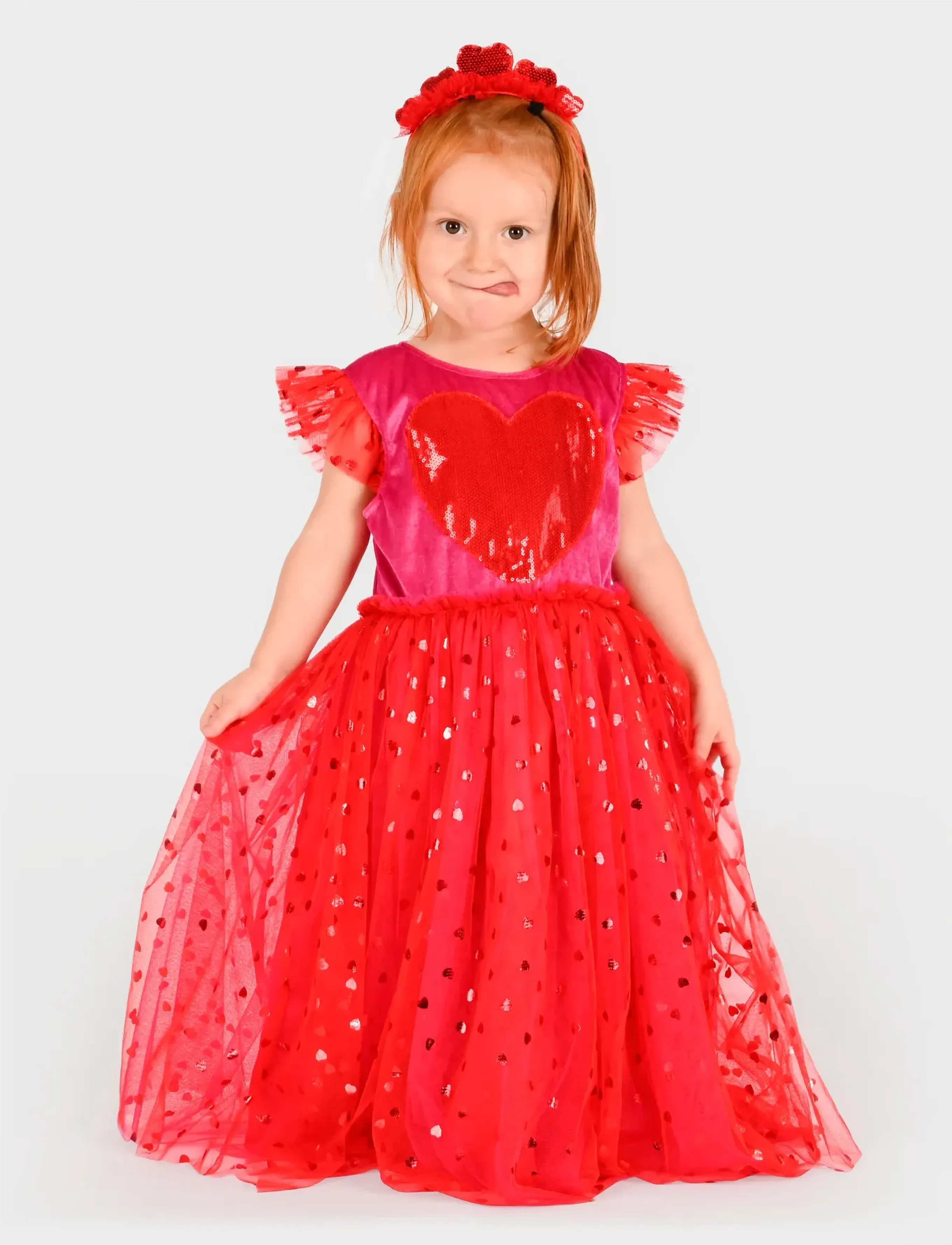 Den goda fen Dress Of Love Set, Børn, Character Costumes, Rød, Str: 98/104