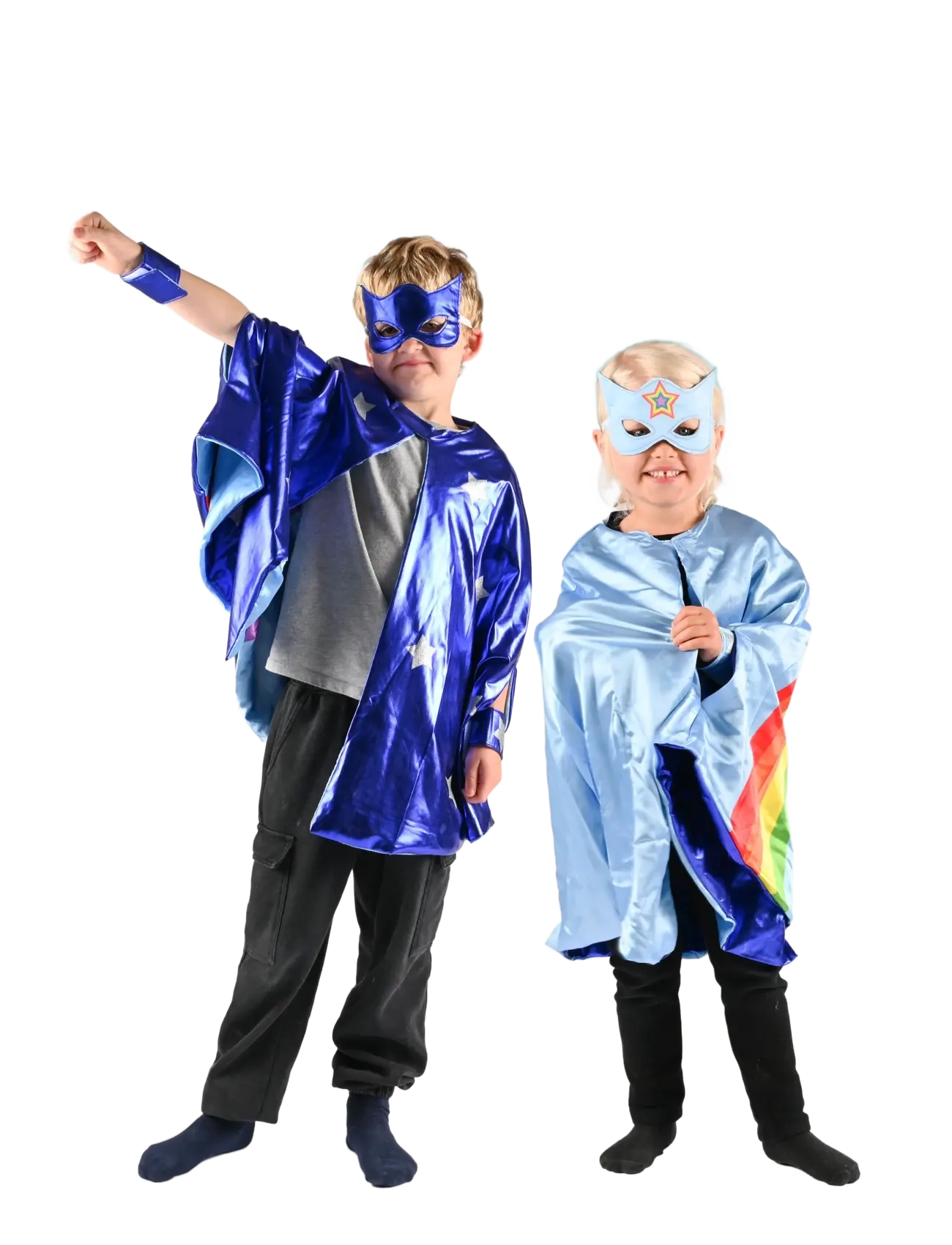 DEN GODA FEN Cape W Accessoires Regenbogen Blau - 98/128 - Kinder