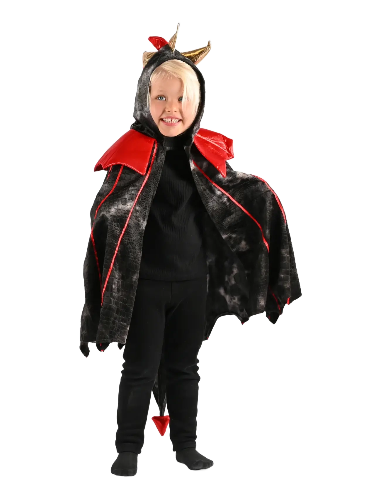 Den goda fen Cape Black Dragon, 98/128, Black, Kostumer Og Tilbehør > Karakterkostumer, Børn