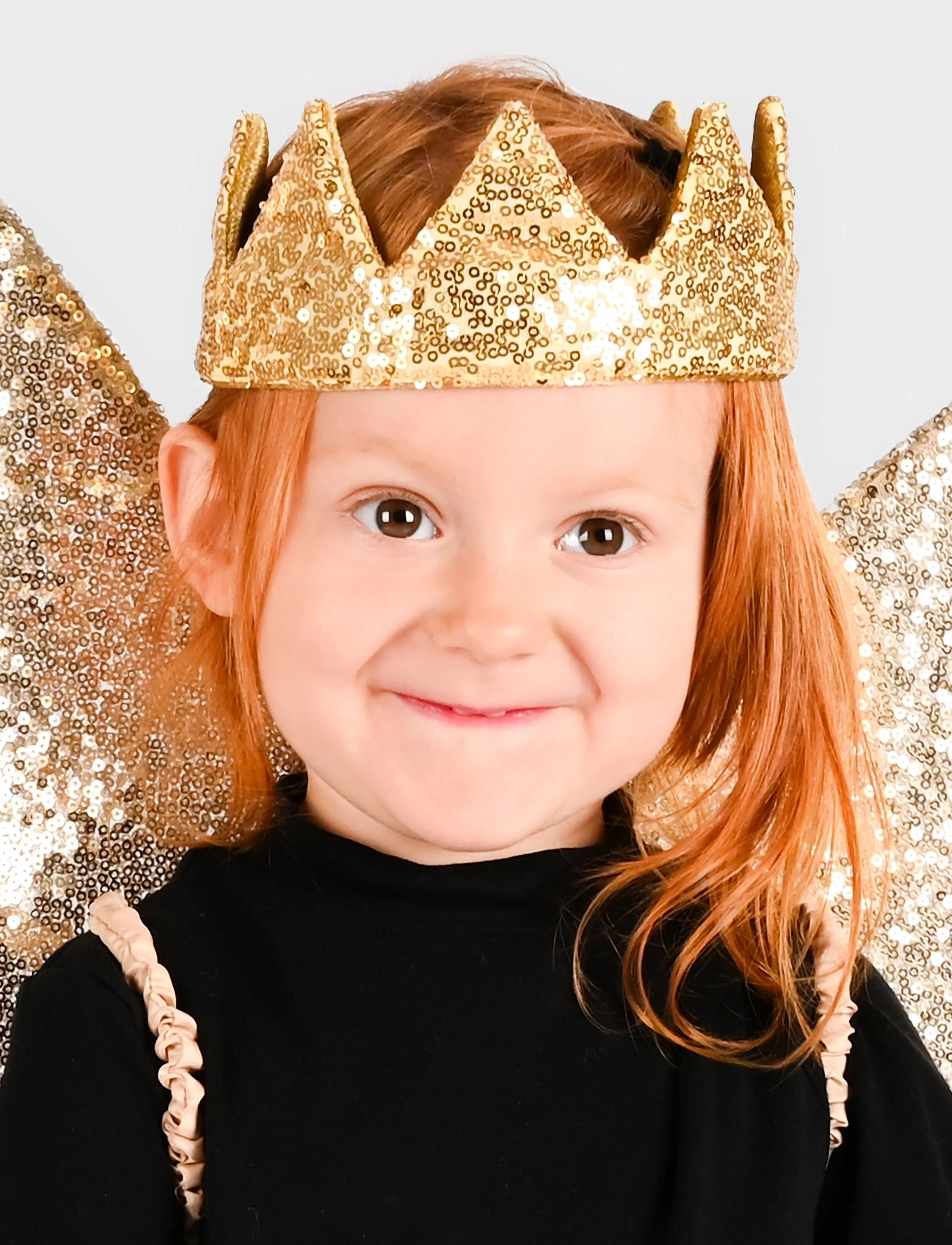 Den goda fen Crown Gold Sequin, Børn, Costumes Tilbehør, Guld, Str: ONE SIZE