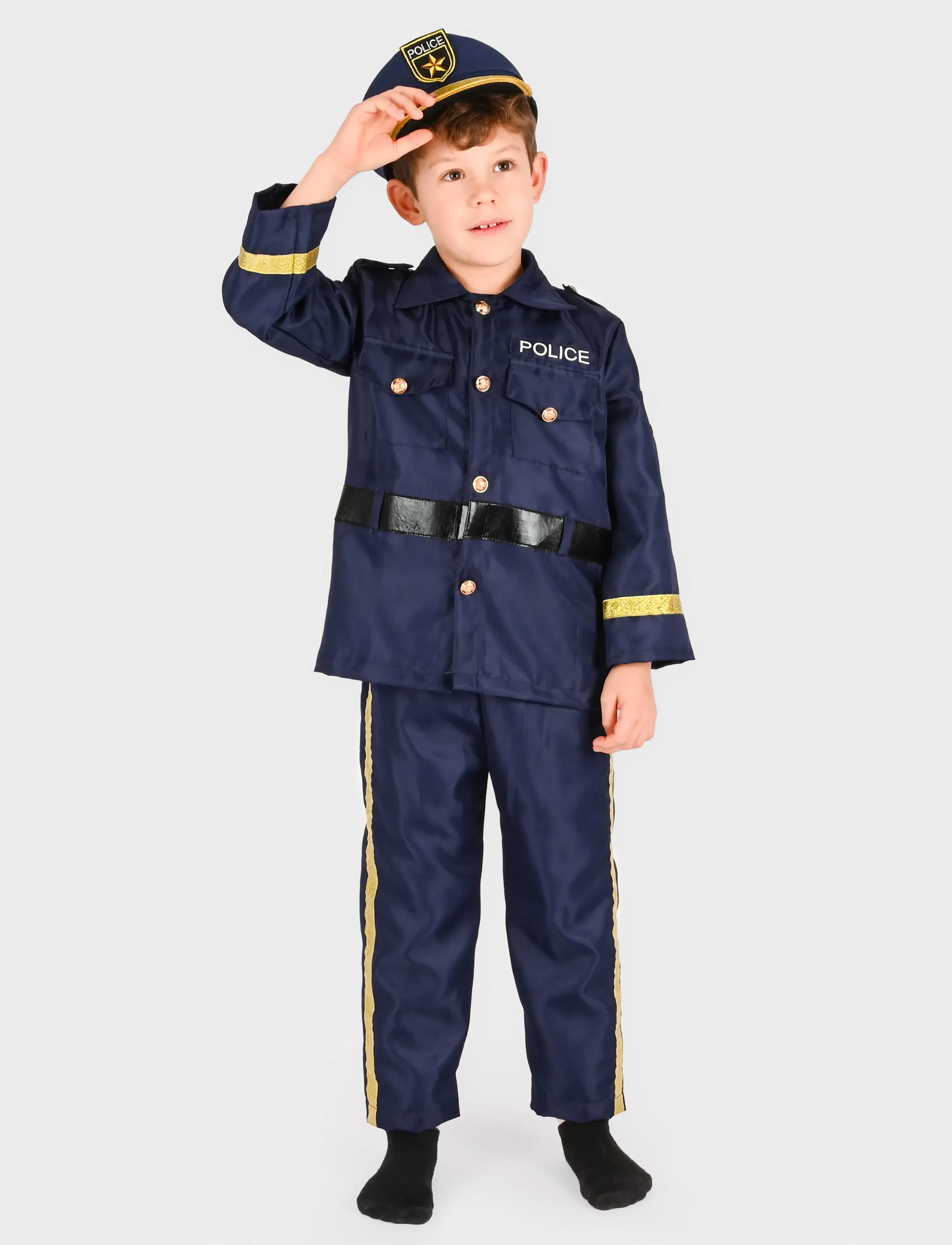 Den goda fen The Policeman, 98/104, Blue, Kostumer Og Tilbehør > Karakterkostumer, Børn