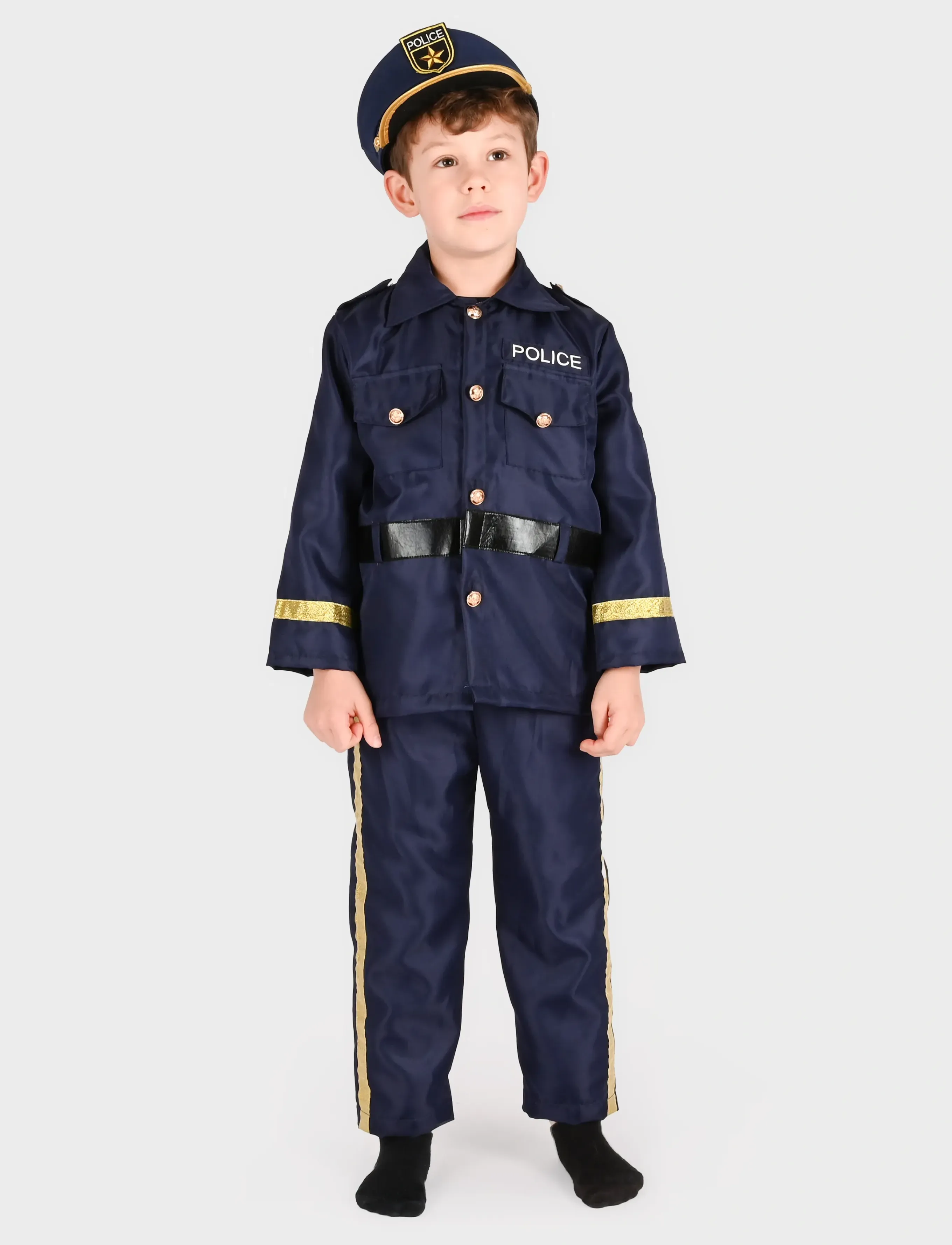 Den goda fen The Policeman, 122/128, Blue, Kostumer Og Tilbehør > Karakterkostumer, Børn