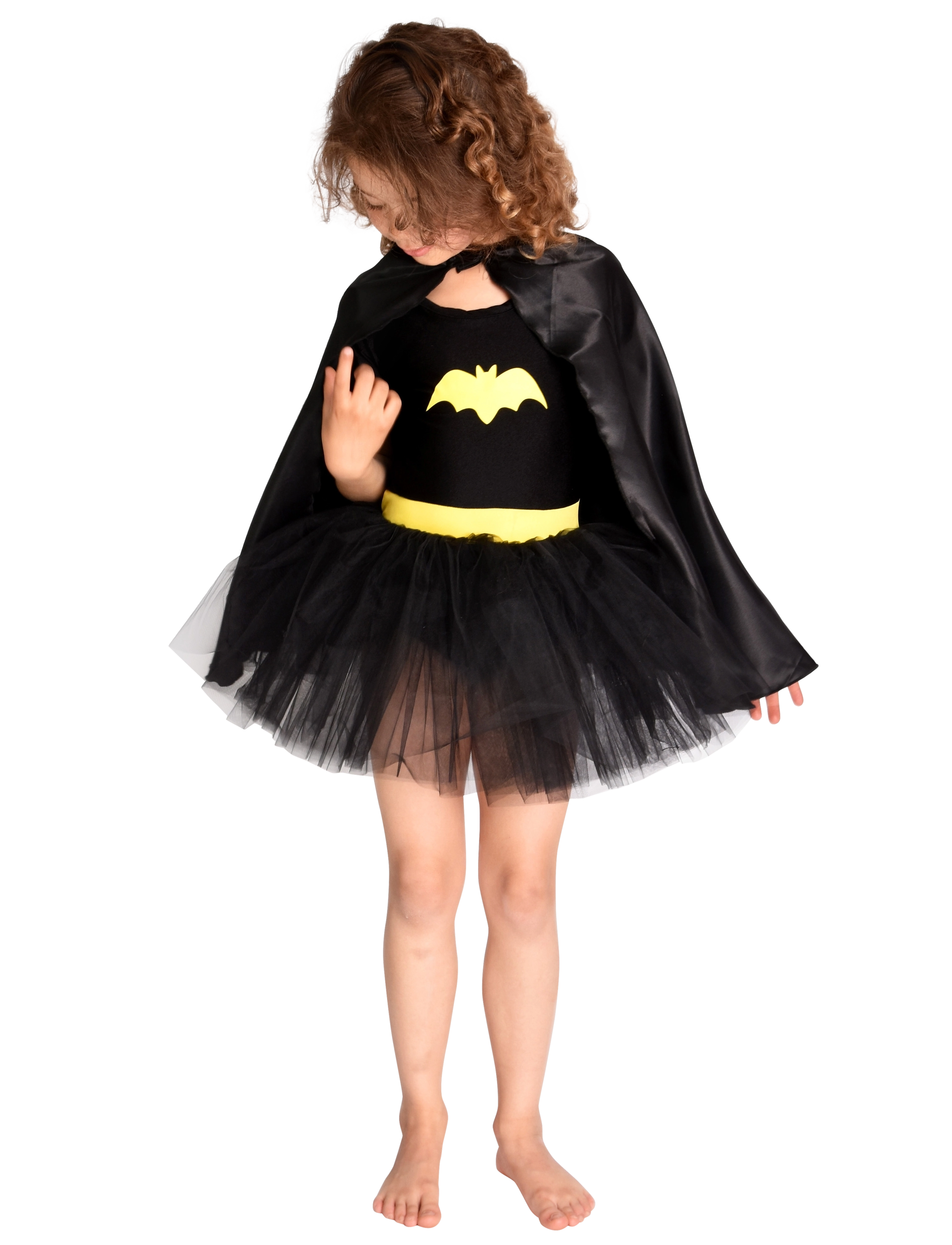 Den goda fen Bat Tutu Dress W Cape, 110-116, Black, Kostumer Og Tilbehør > Karakterkostumer, Børn