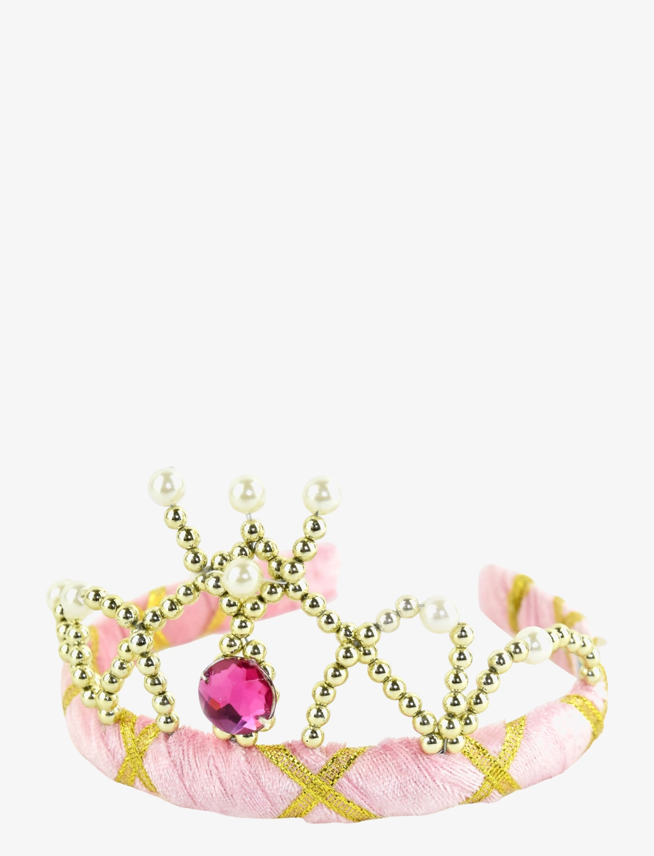 DEN GODA FEN Samt Tiara Pink - One Size - Kinder