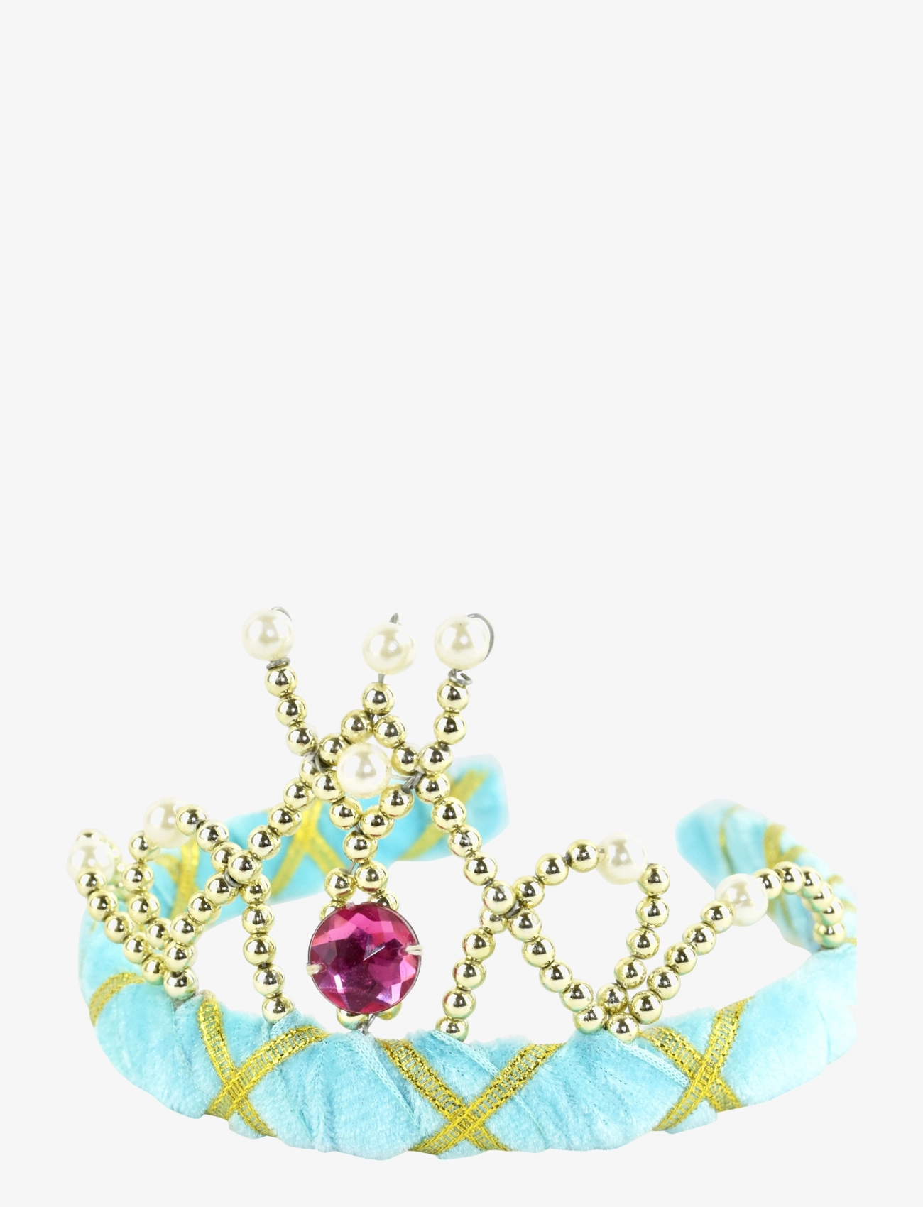 DEN GODA FEN Samt Tiara Blau - One Size - Kinder