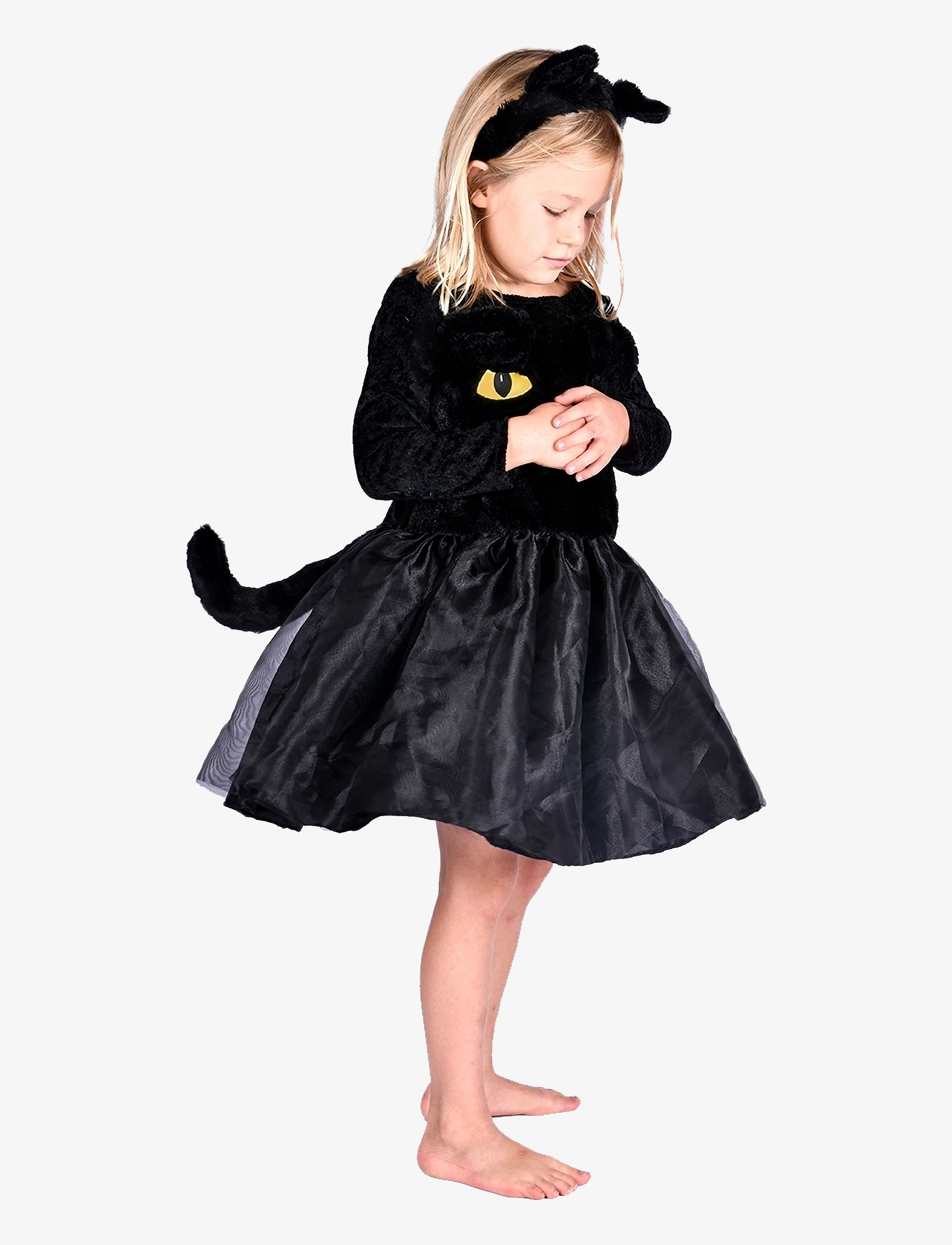Den goda fen Cat Dress, Børn, Character Costumes, Sort, Str: 98-104