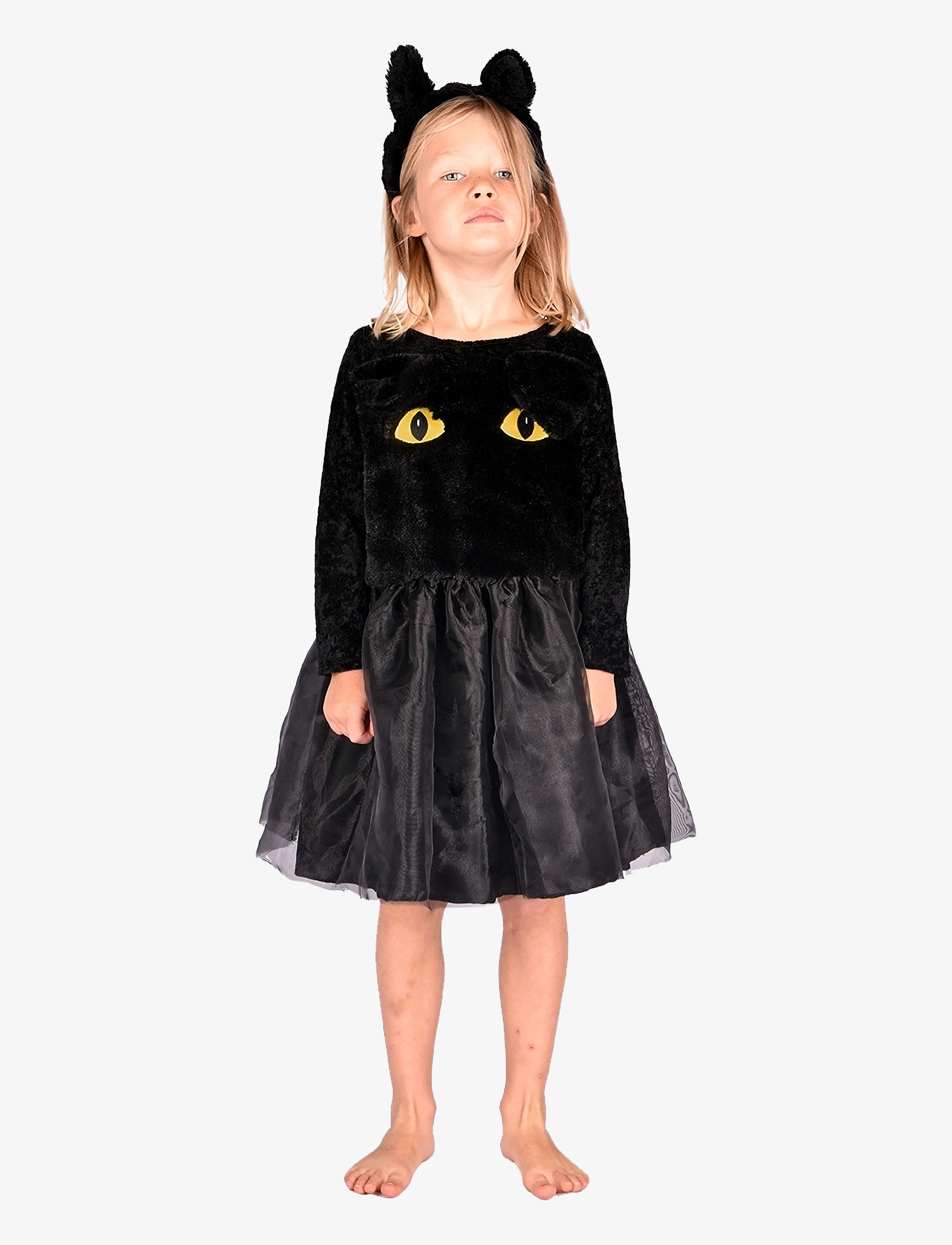 Den goda fen Cat Dress, 122-128, Black, Kostumer Og Tilbehør > Karakterkostumer, Børn
