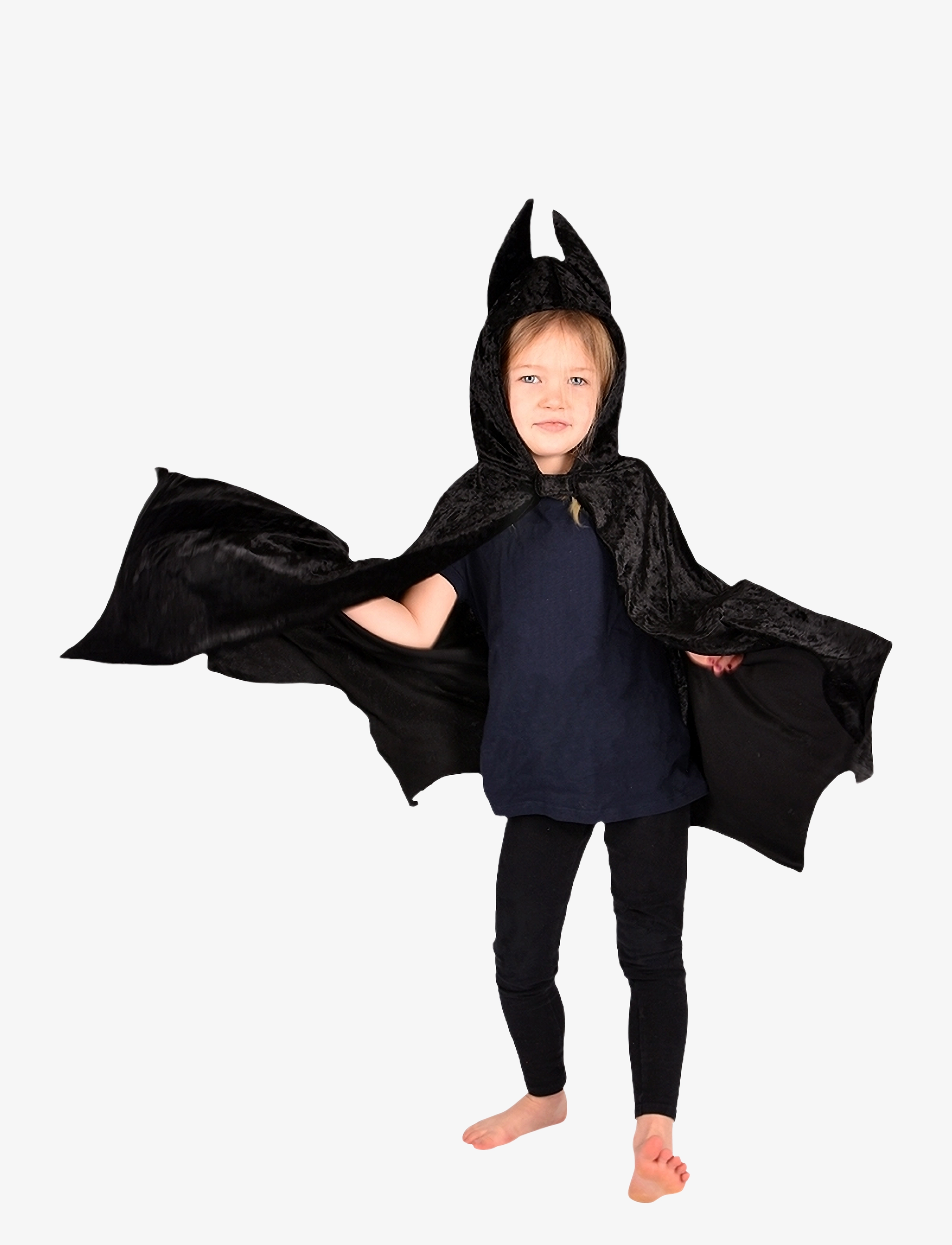 Den goda fen Bat Cape, 86-110, Black, Kostumer Og Tilbehør > Karakterkostumer, Børn