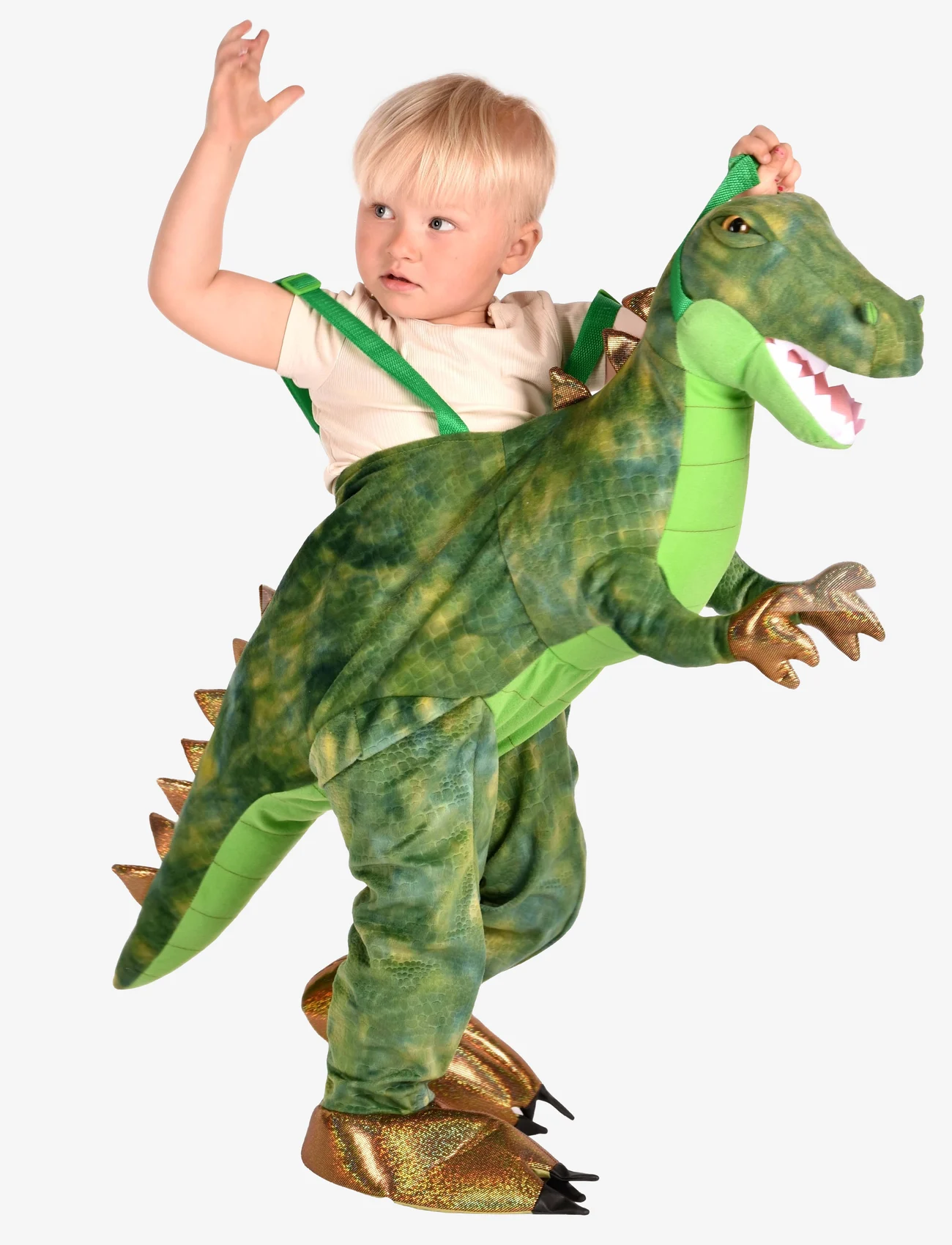 Den goda fen - Jump-In Dinosaur Costume - maskeradkläder - green - 0