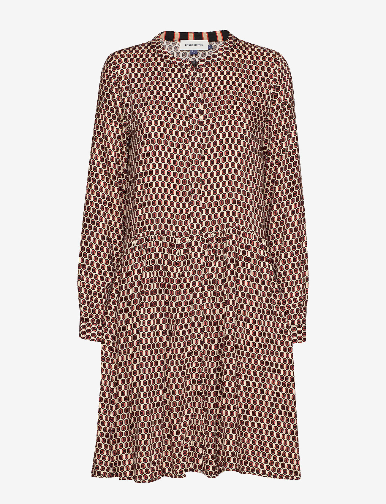 Denim Hunter - DHPea Printed Dress - oxford tan print - 0