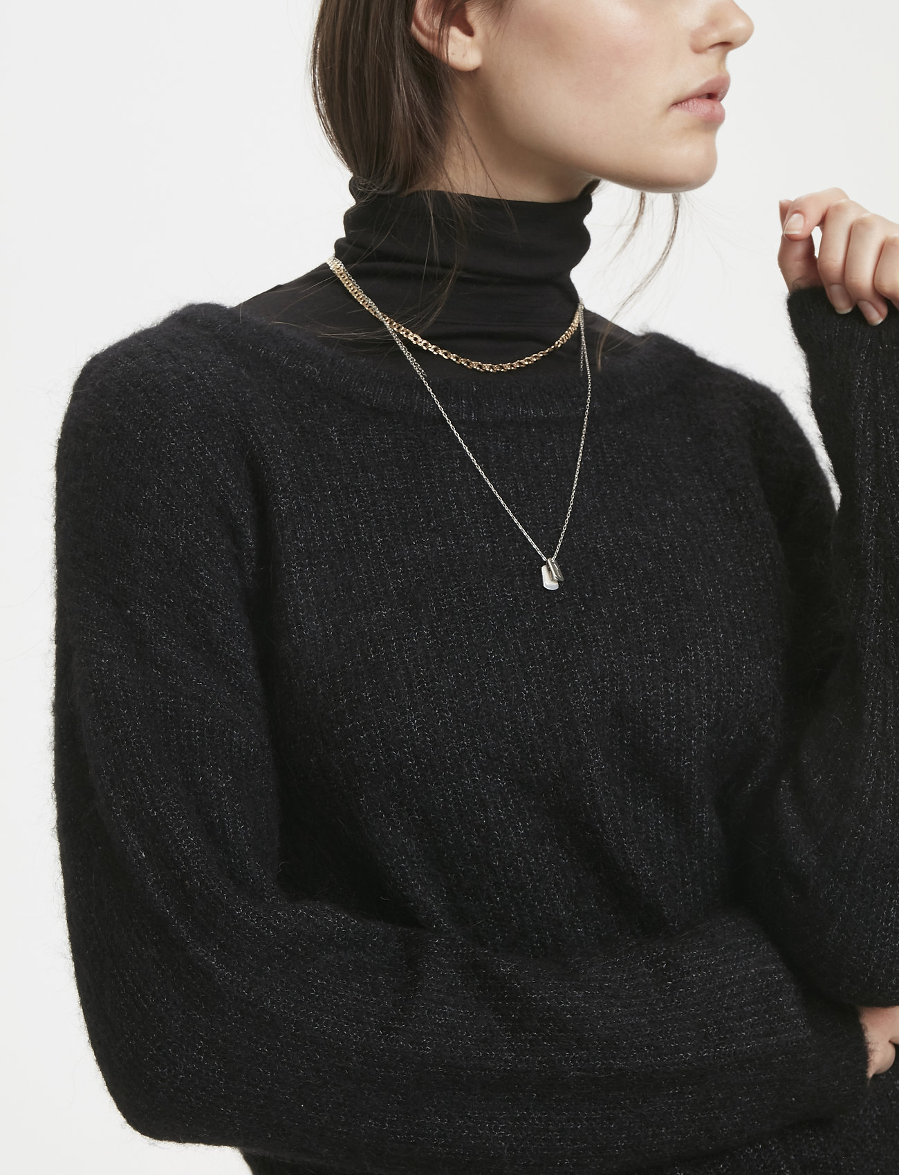 Denim Hunter 05 The Knit Pullover, XL, Black, Strik > Trøjer, Dame