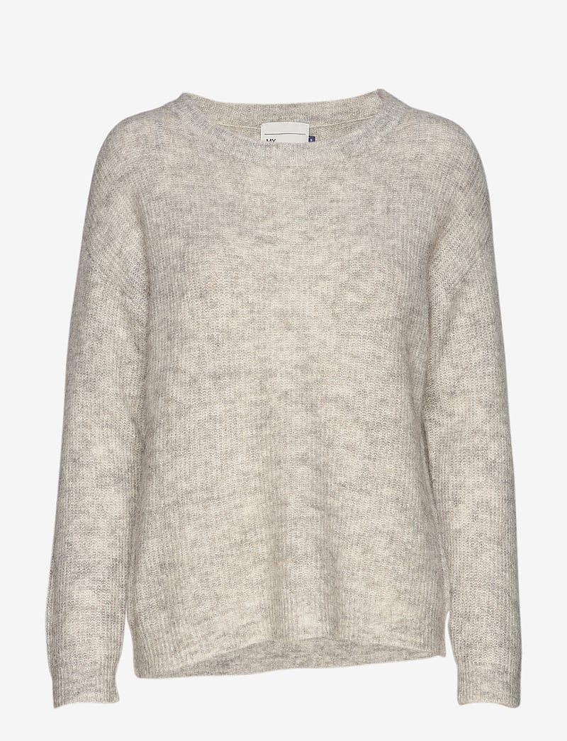 Denim Hunter - 05 THE KNIT PULLOVER - striktrøjer - light grey melange - 1