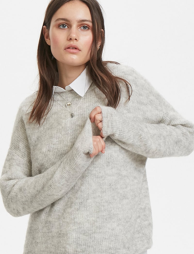 Denim Hunter - 05 THE KNIT PULLOVER - striktrøjer - light grey melange - 0