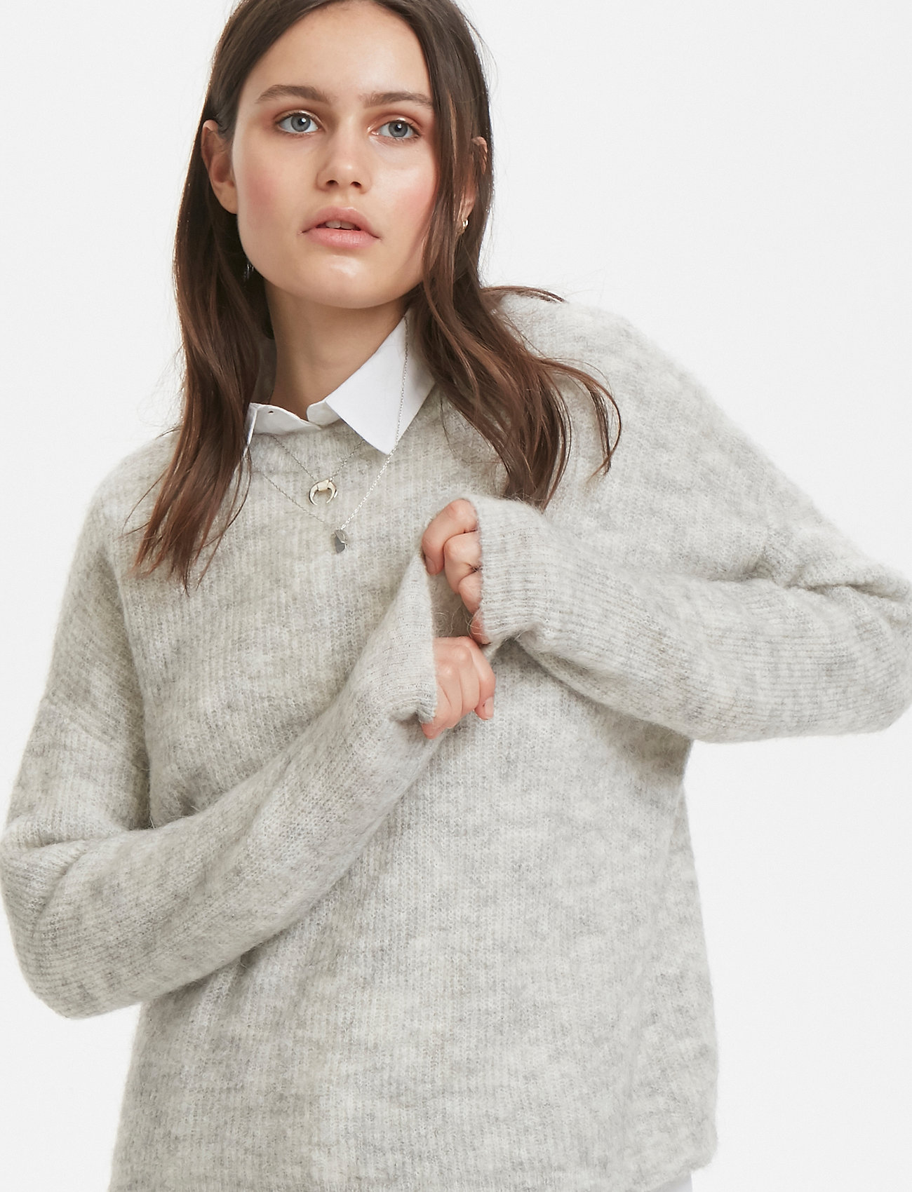 Denim Hunter 05 The Knit Pullover, Kvinder, Strikket Pullover, Grå, Str: XL