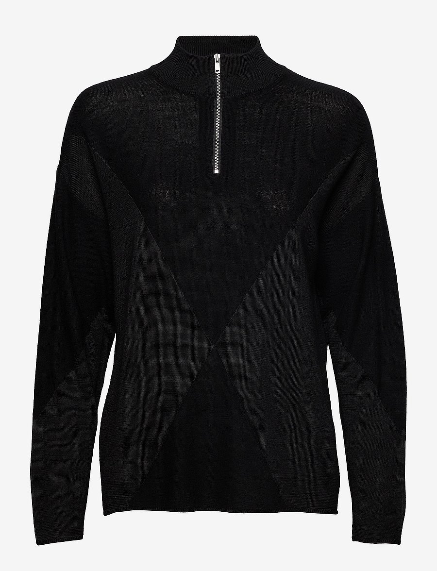 Denim Hunter - 25 THE ZIPKNIT - polotröjor - black - 1