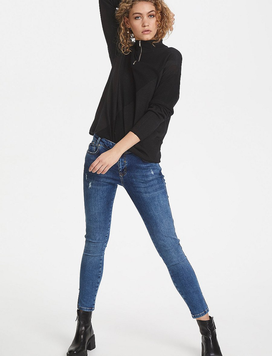 Denim Hunter - 25 THE ZIPKNIT - polotröjor - black - 3