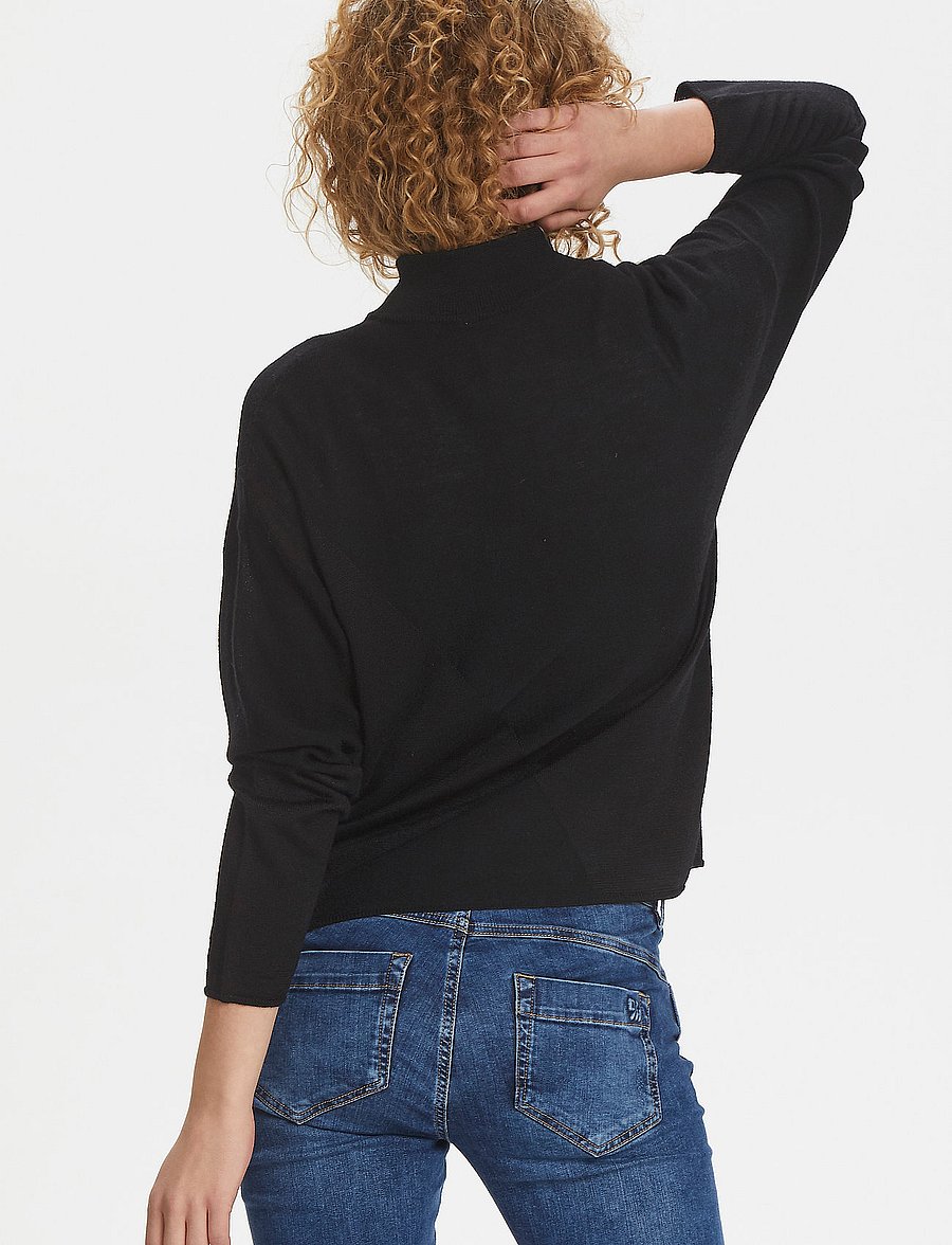 Denim Hunter - 25 THE ZIPKNIT - polotröjor - black - 5