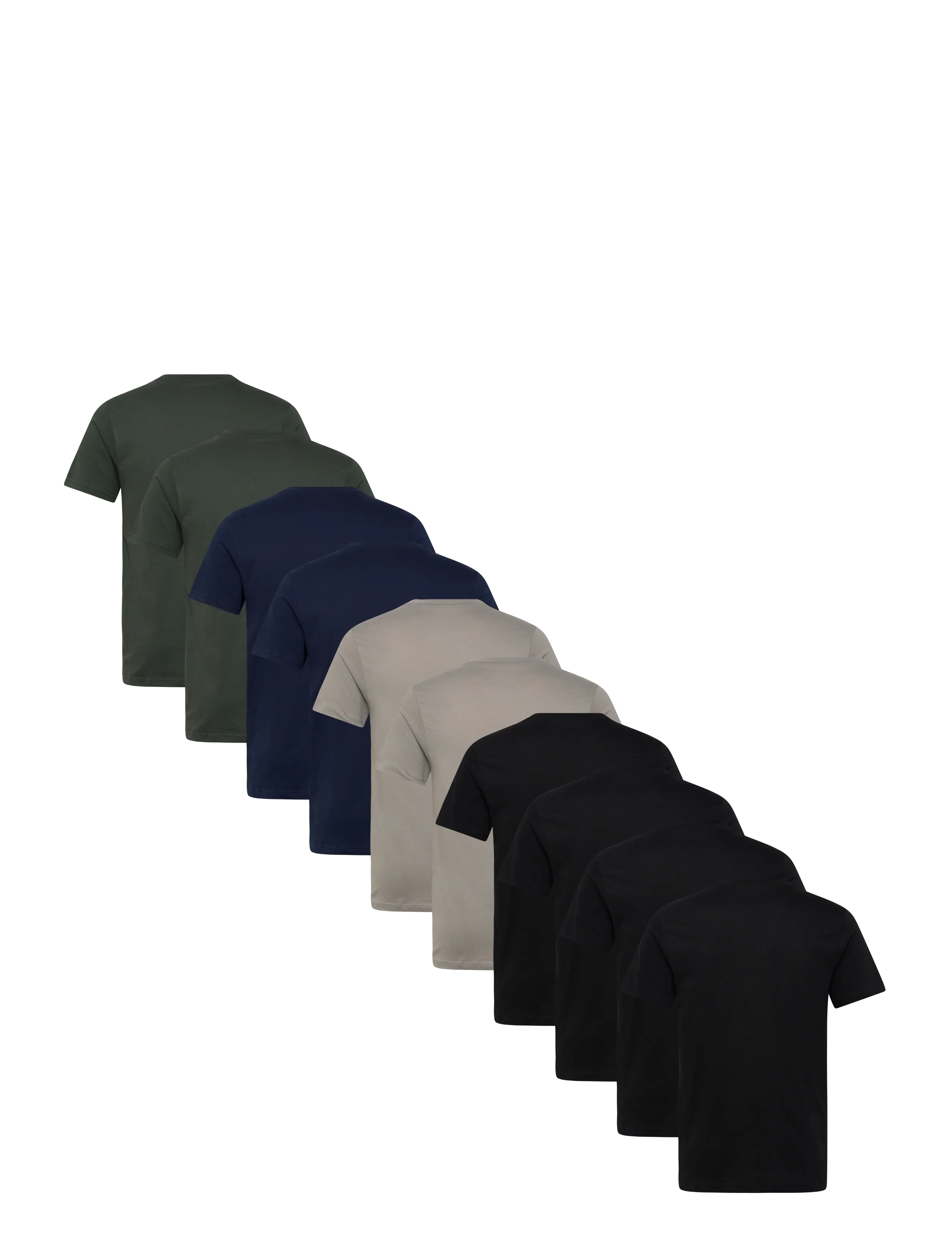 Denim Project - DP 10 Pack T-SHIRT - kortærmede t-shirts - 4blk/2ugrey/2pblue/2deepforest - 1