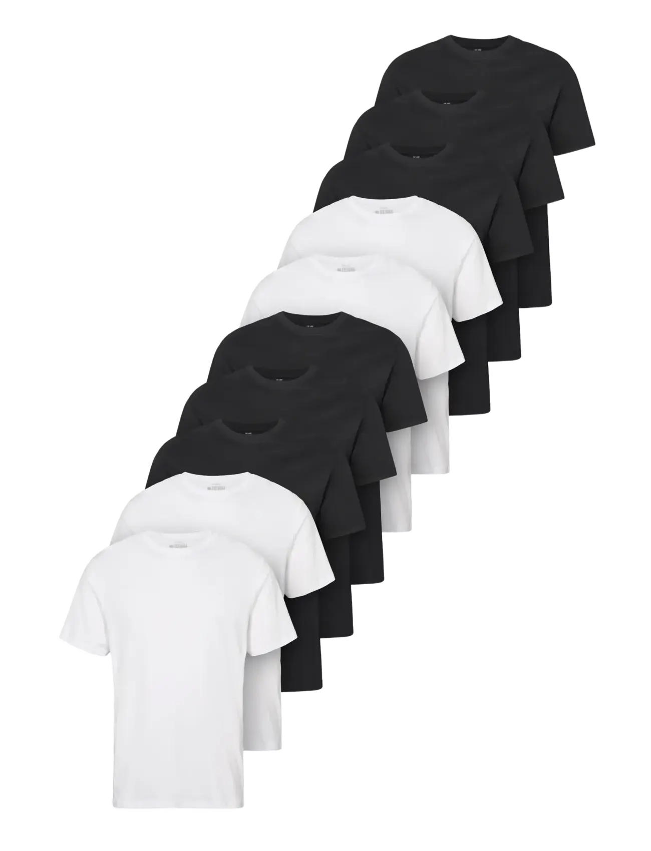 Denim Project DP 10 Pack T-SHIRT - T-shirts - 6 WHITE / 4 BLACK / multi