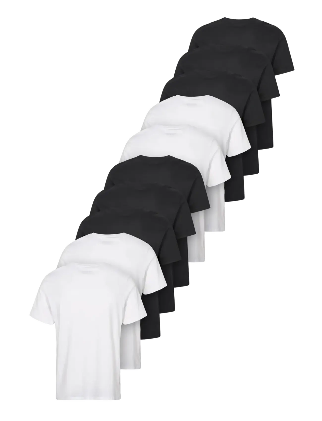 Denim Project - DP 10 Pack T-SHIRT - kortærmede t-shirts - 6 white / 4 black - 1