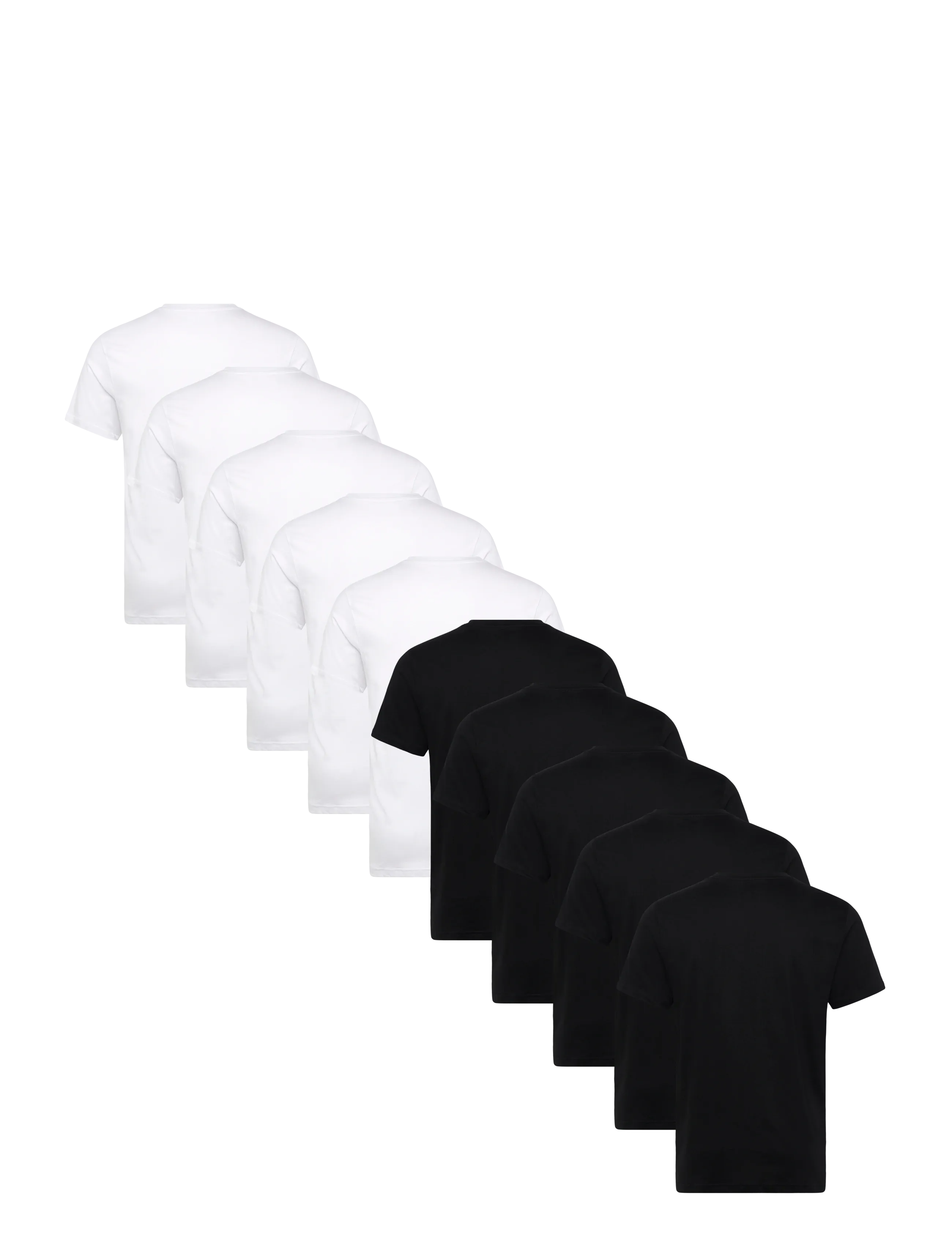 Denim Project - DP 10 Pack T-SHIRT - kortærmede t-shirts - 6 white / 4 black - 2