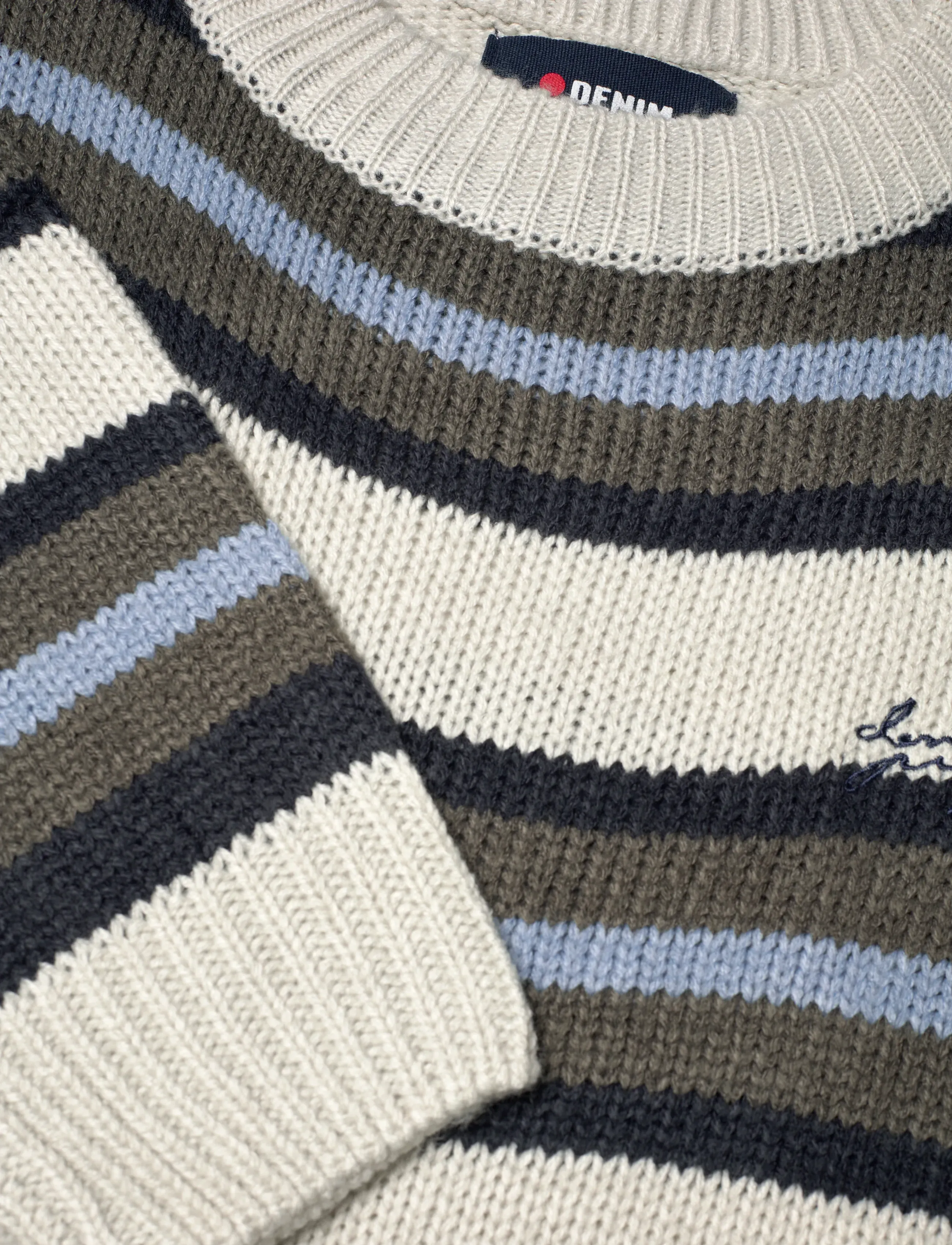 Denim Project - DP Knitted Stripe Texture SW - kudumid - glacier grey melange - 2