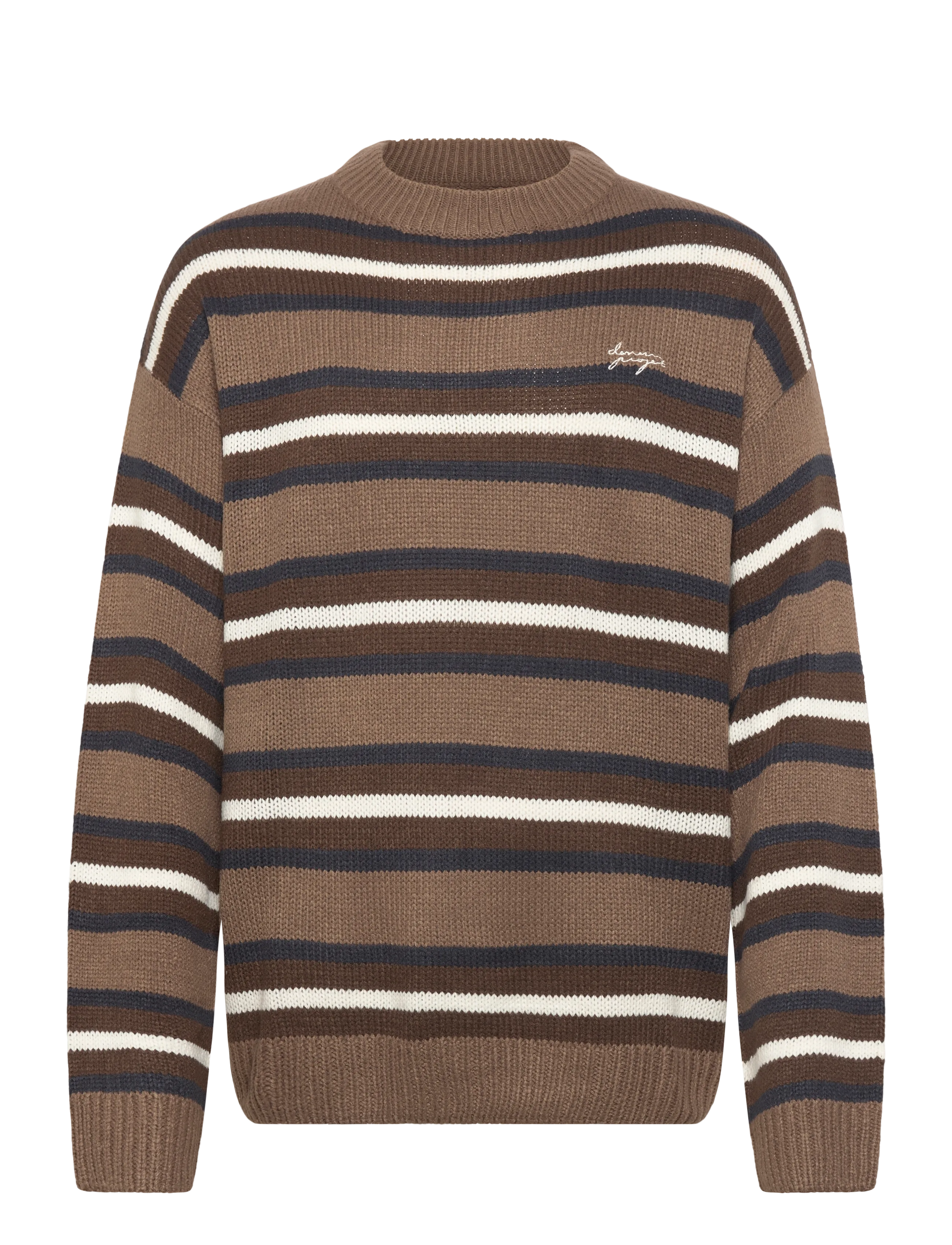 Denim Project DP Knitted Stripe Texture SW - Booztlet only men - TURKISH COFFEE / brown