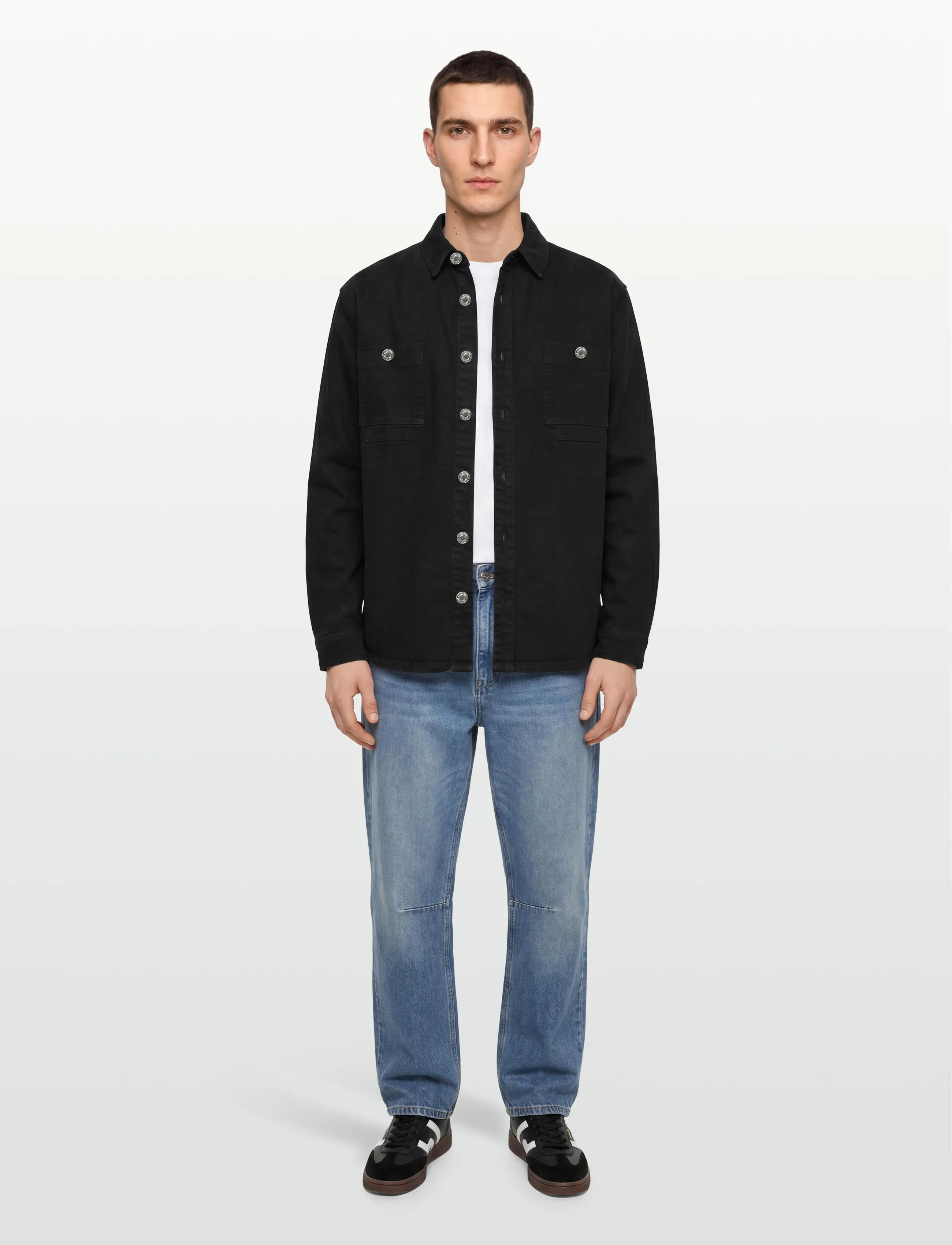 Denim Project - DP Loose Oversized Denim Shirt - sünnipäevakingitused - black washed - 0